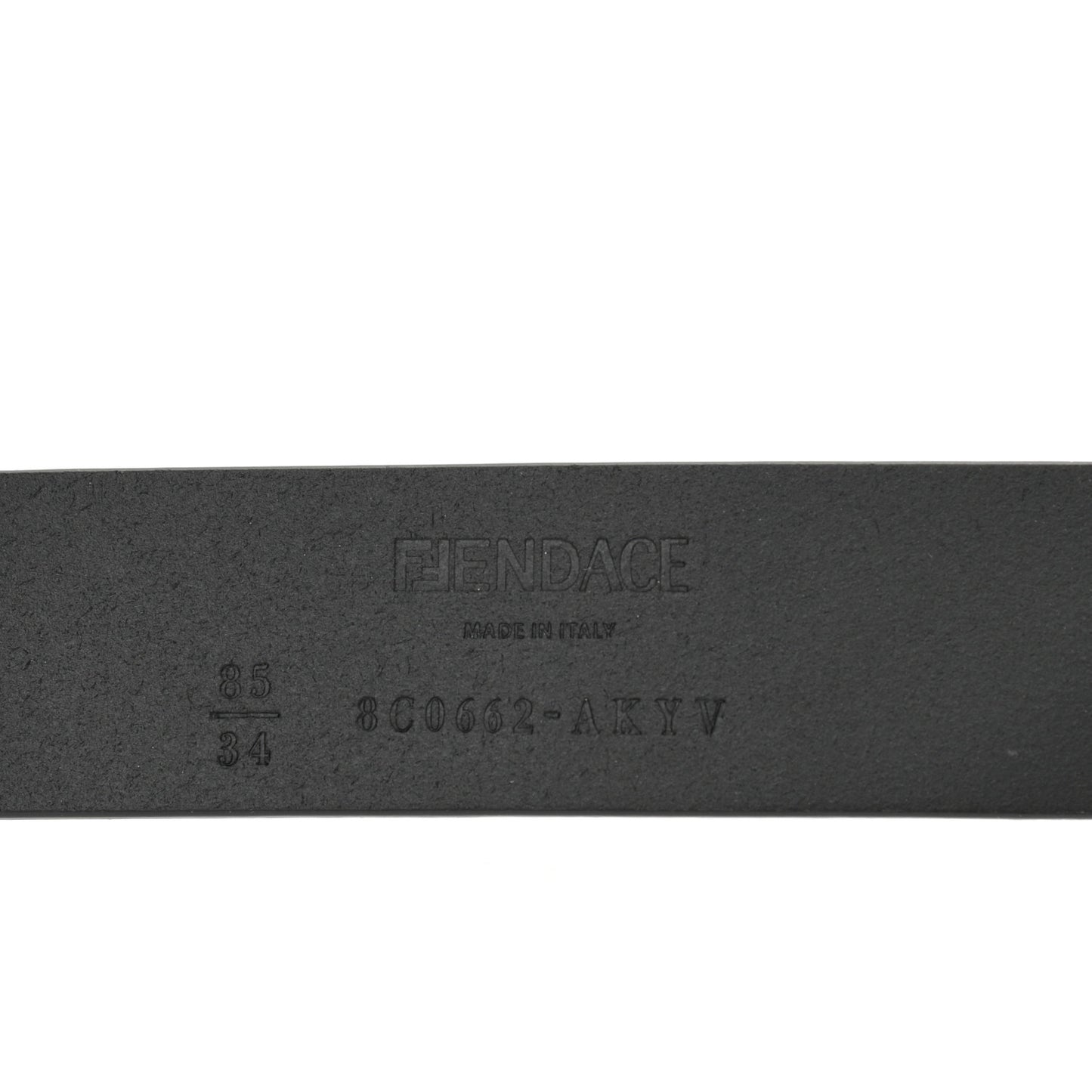 X FENDI Calfskin Fendace Logo Belt 85 34 Black