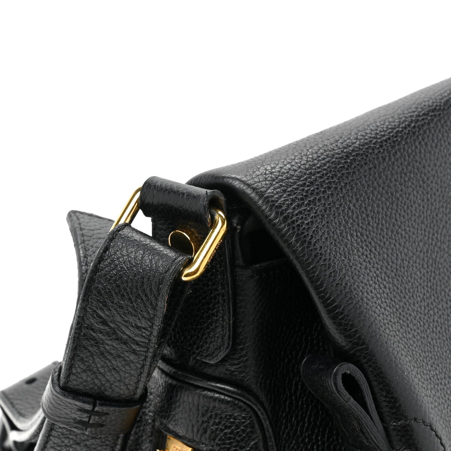 Grained Calfskin Medium Jennifer Crossbody Bag Black