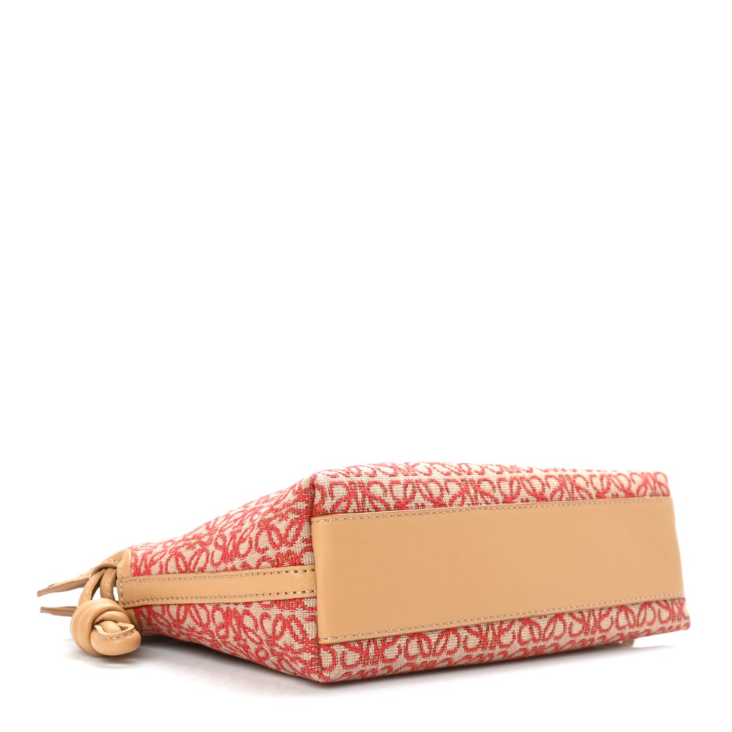 Jacquard Anagram Calfskin Mini Flamenco Knot Clutch Red Warm Desert