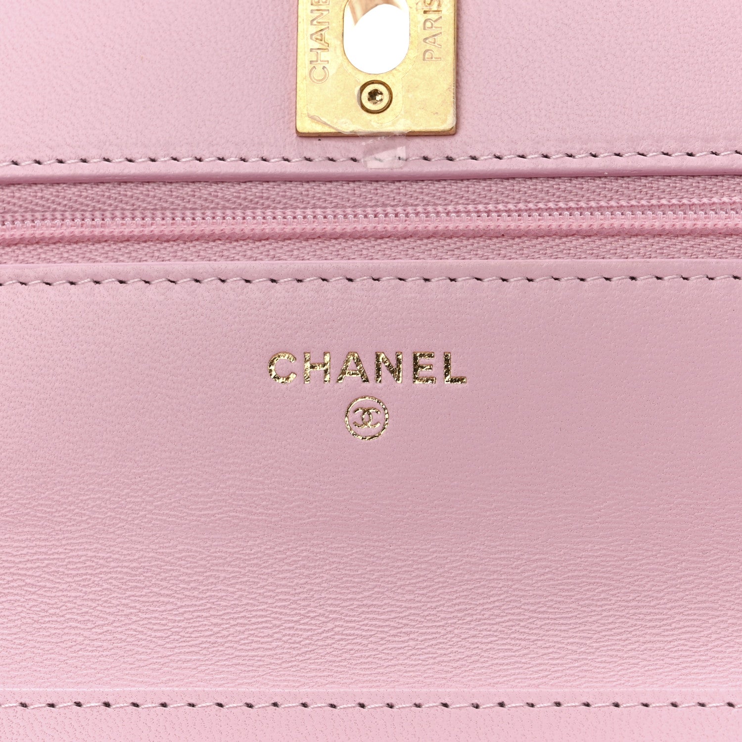 Chanel Lambskin Quilted Logo WOC Wallet On Chain Pink 6 of 17