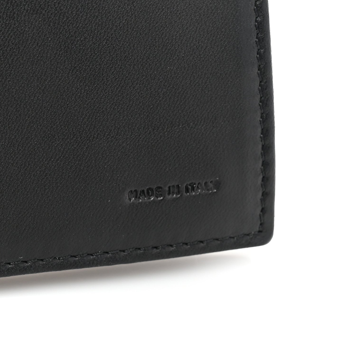 Nappa Logo Embossed Long Wallet On Chain Black