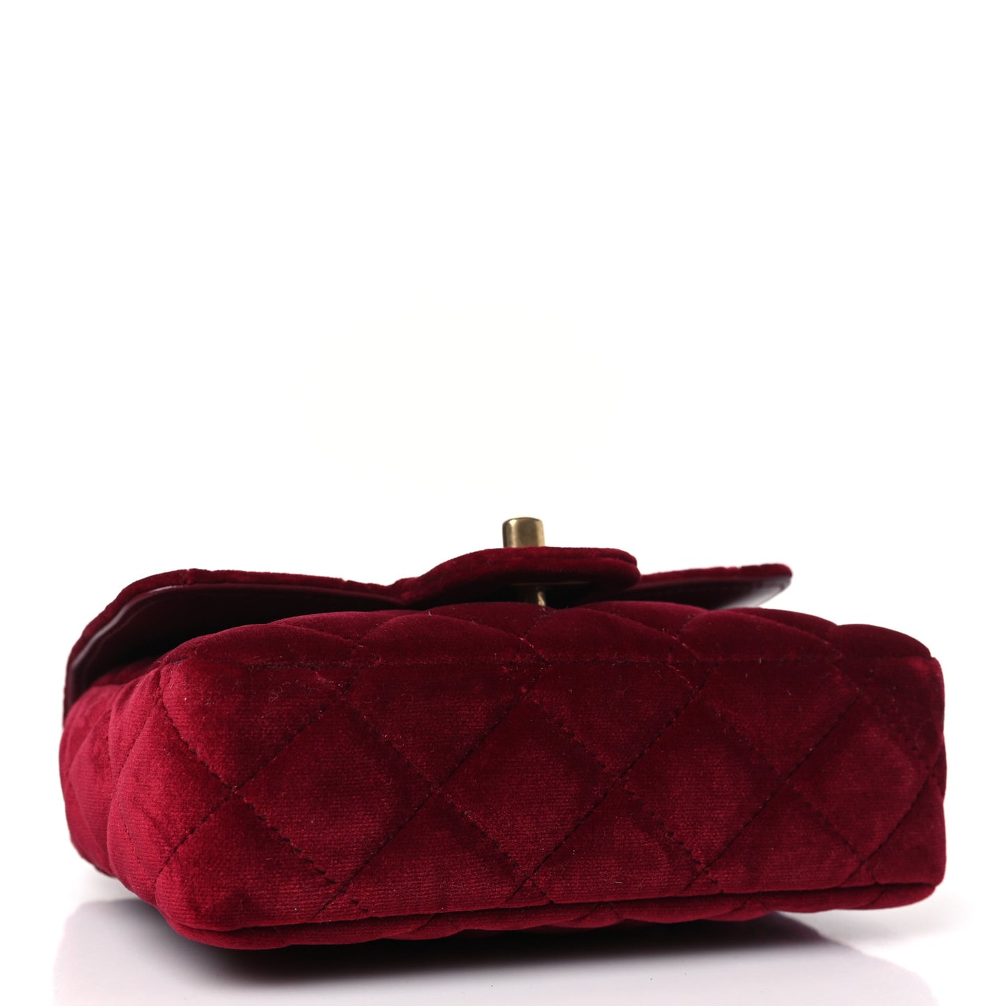Velvet Enamel Mini Flap Red