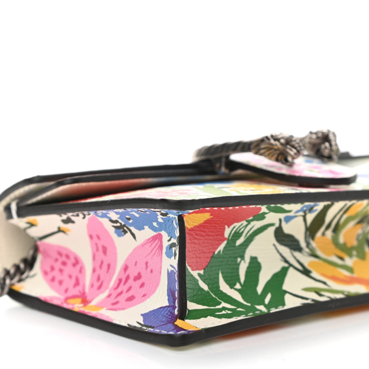 X KEN SCOTT New Shangai Calfskin Jardin D'Avril Floral Print Super Mini Dionysus Shoulder Bag Ivory Pink