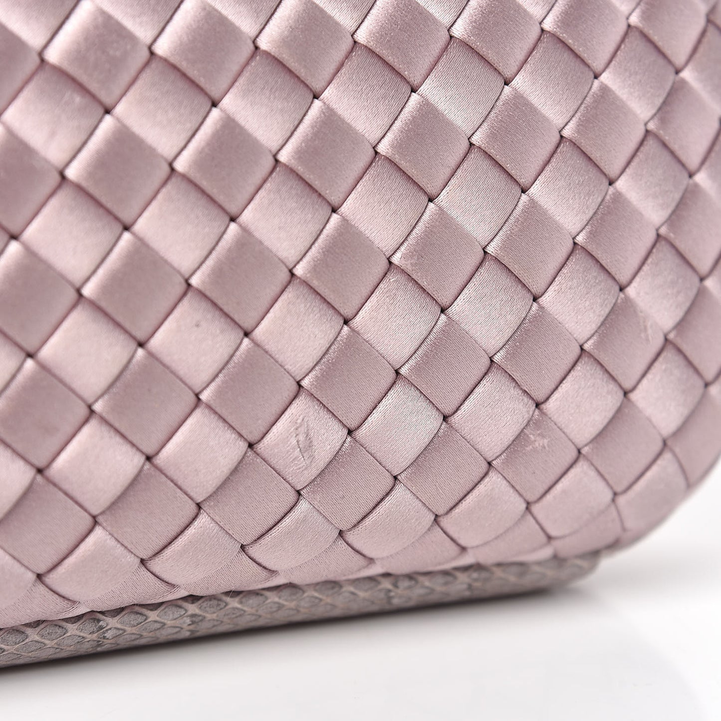 Satin Intreccio Impero Ayers Knot Clutch Lilac