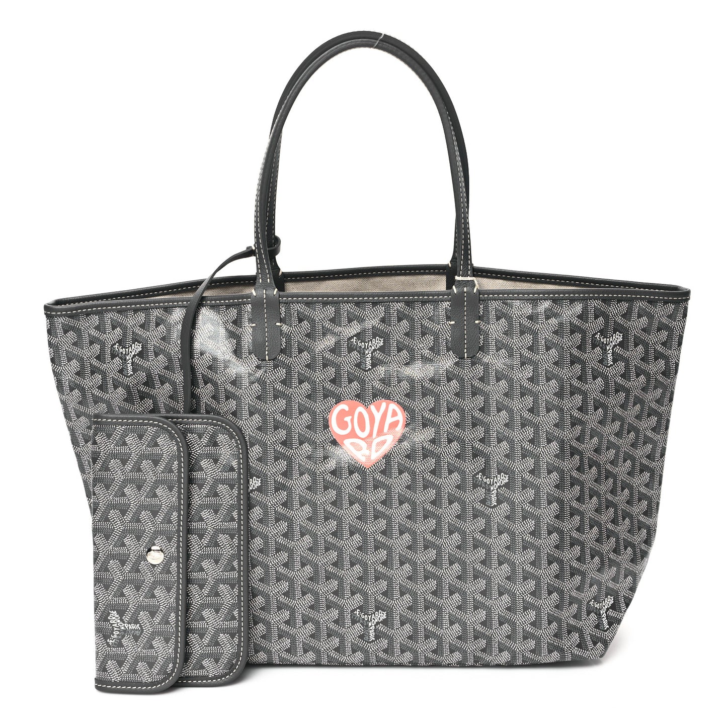 Goyardine Heart Saint Louis PM Grey