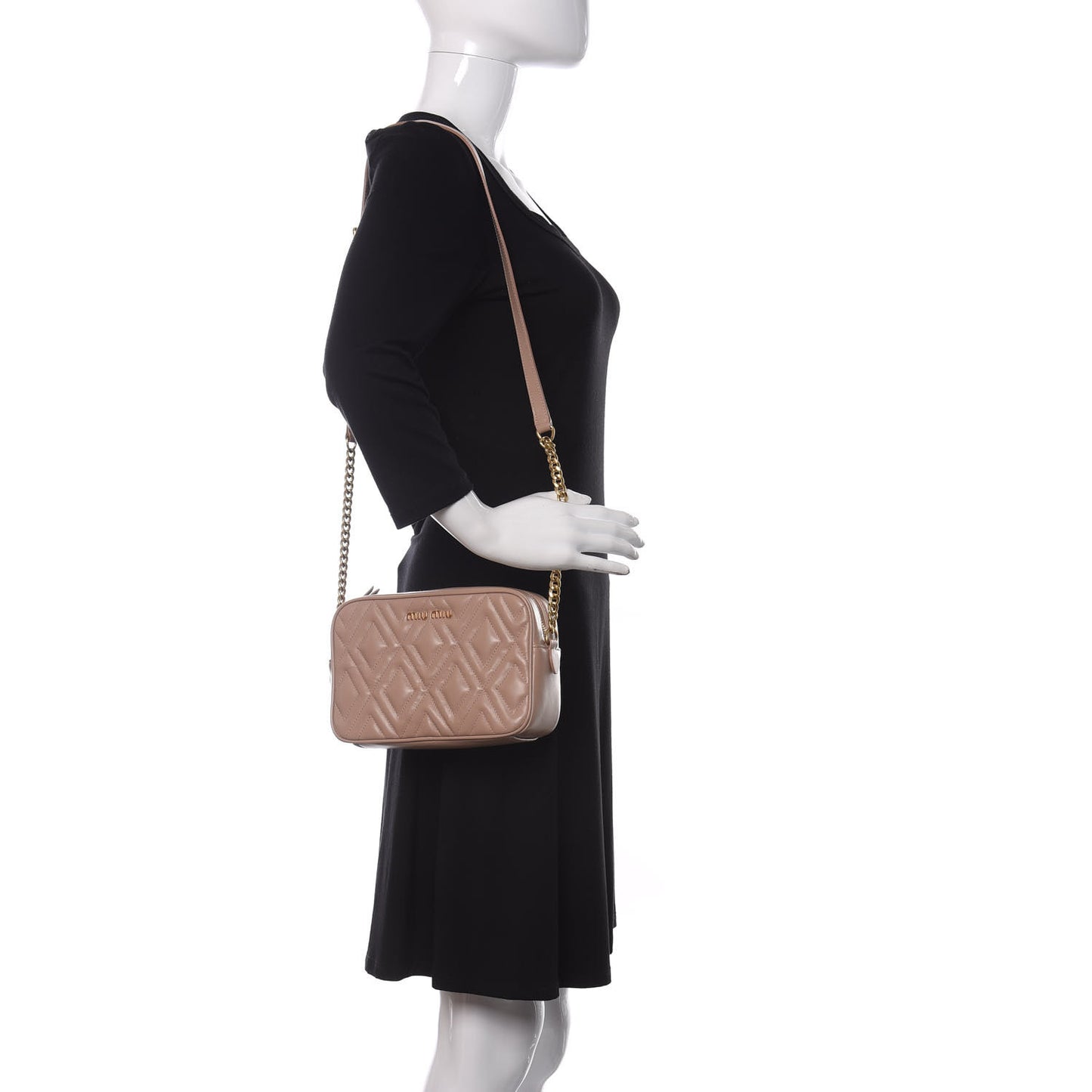 Soft Calf Quilted Camera Bag Cipria
