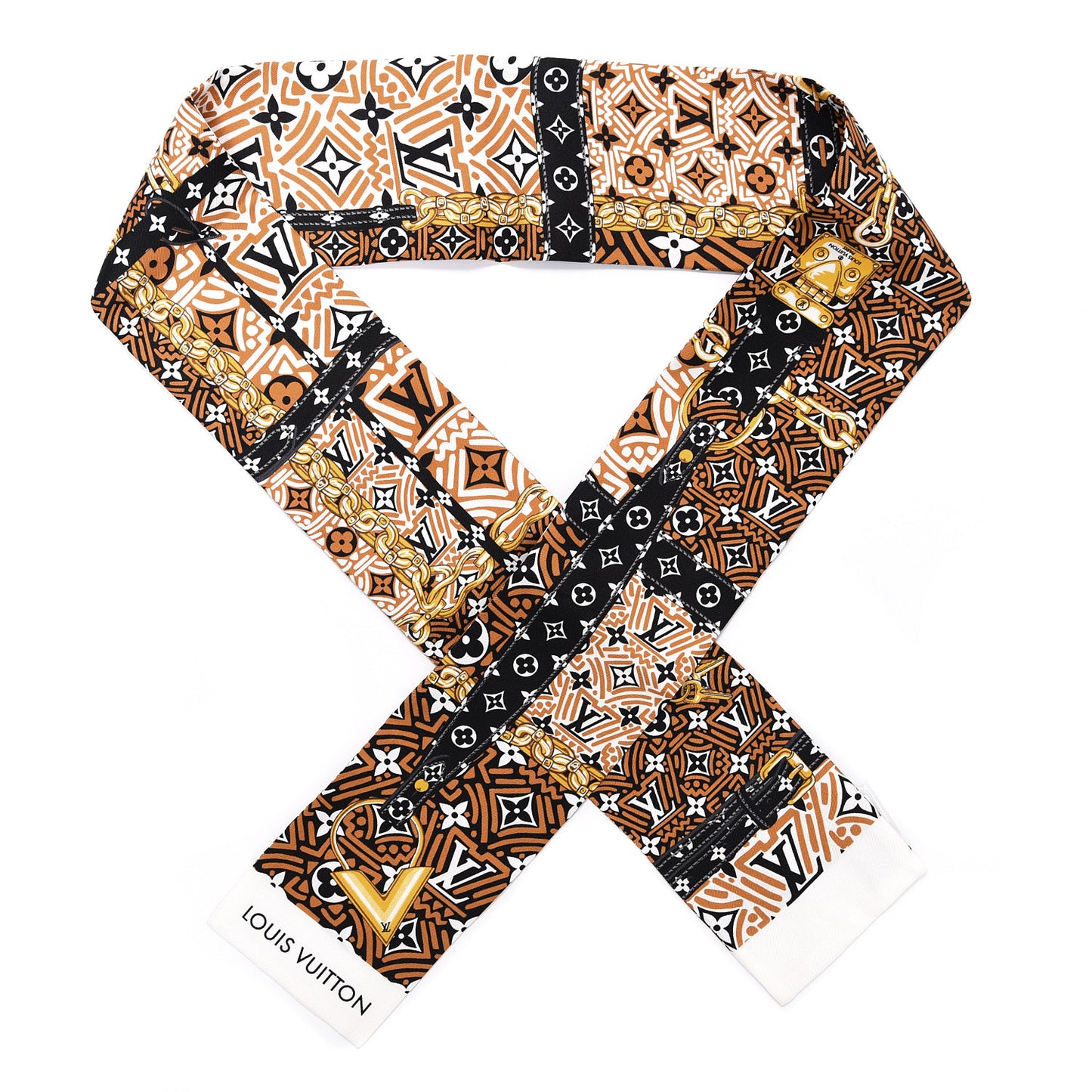 Silk Monogram Crafty Confidential Bandeau Caramel