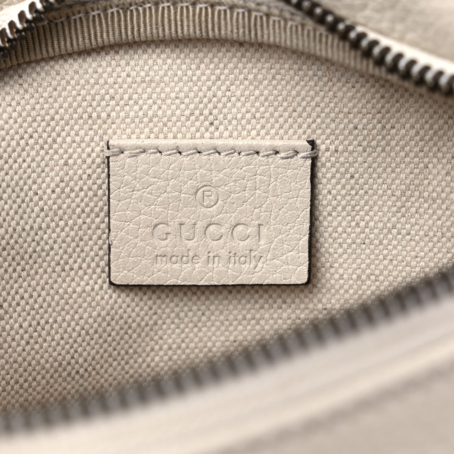 Grained Calfskin Small Logo Belt Bag White