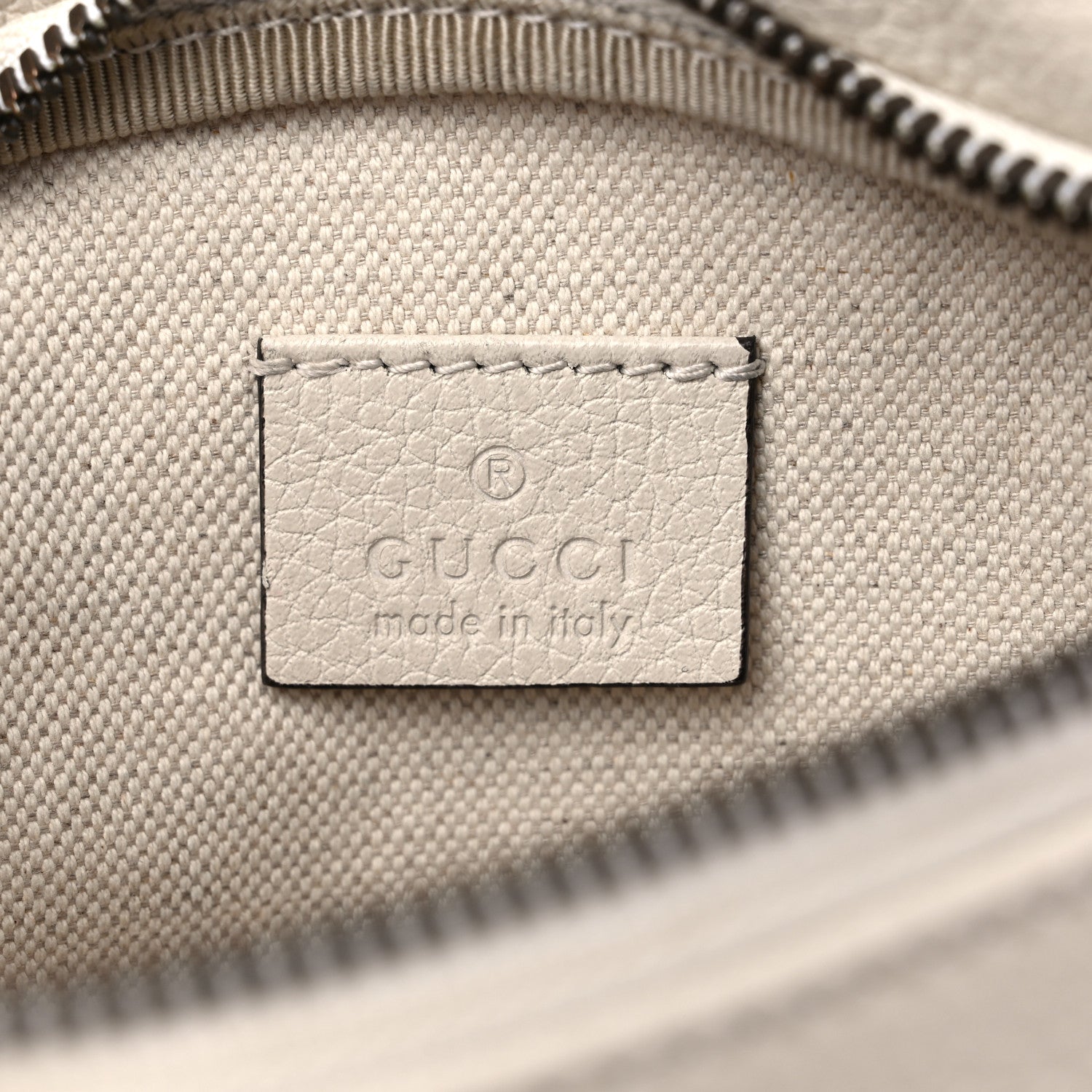 Gucci Grained Calfskin Small Logo Belt Bag White 6 of 9