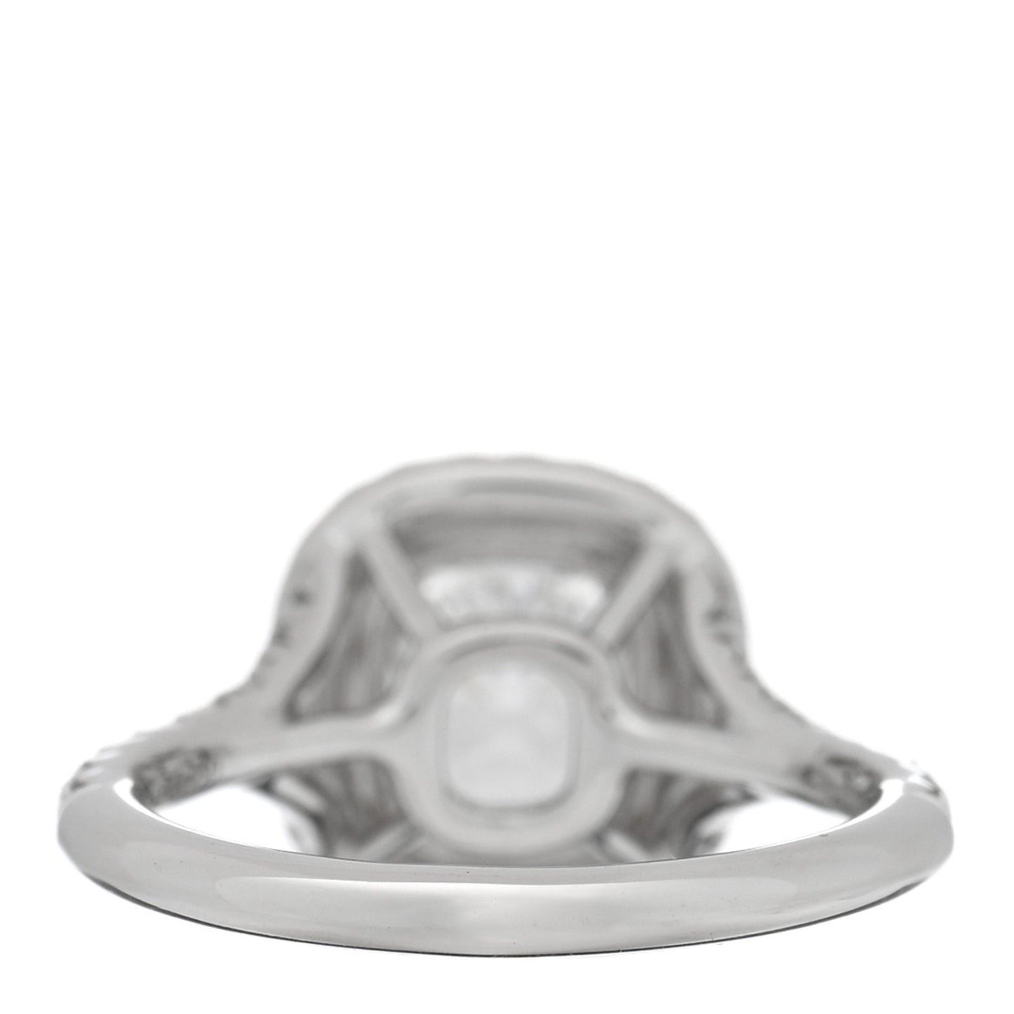 Platinum Diamond .95ct Soleste Cushion Cut Double Halo Engagement Ring 46 3.75