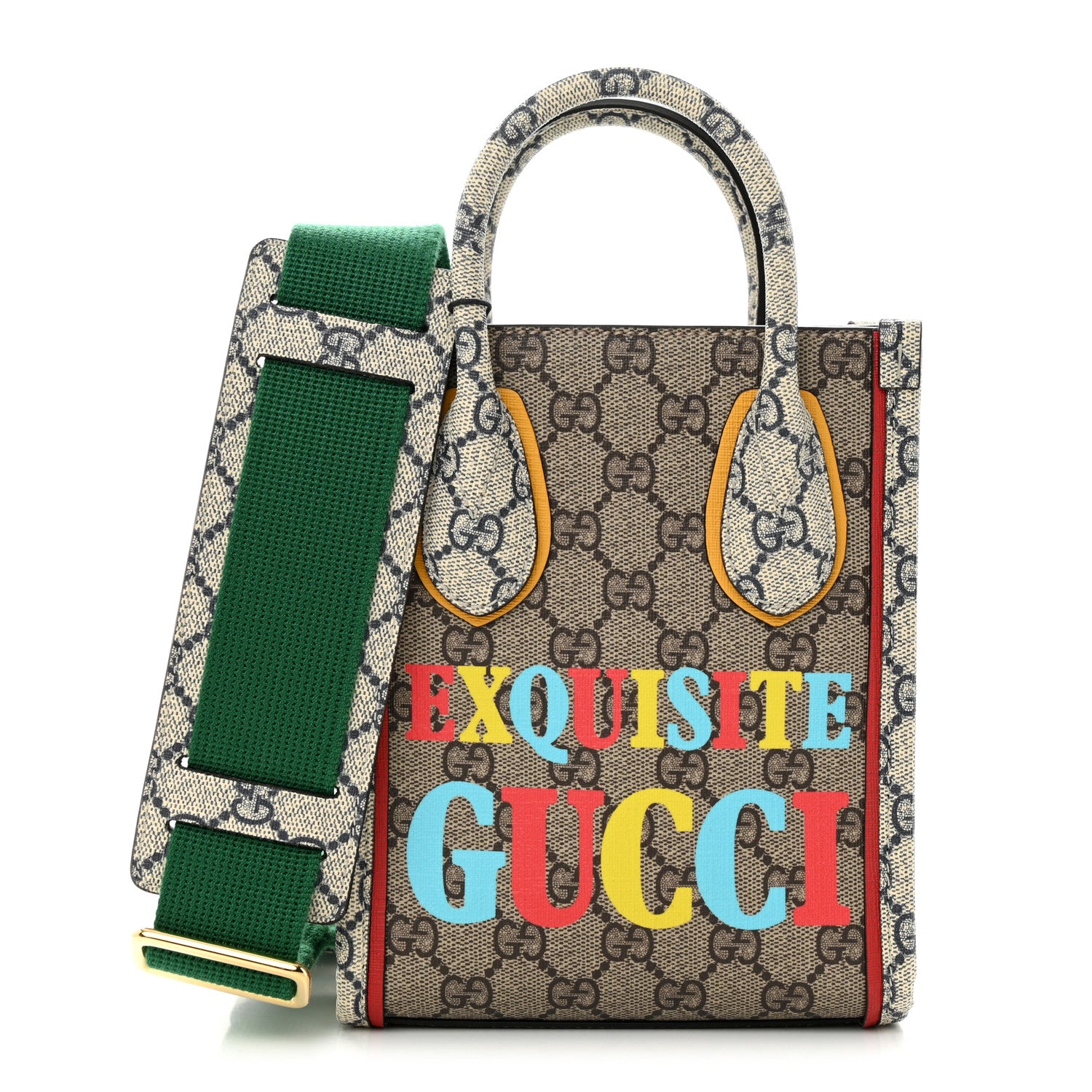 Gucci GG Supreme Monogram Exquisite Mini Vertical Tote Beige Ebony Blue Crop Live Red 1 of 10