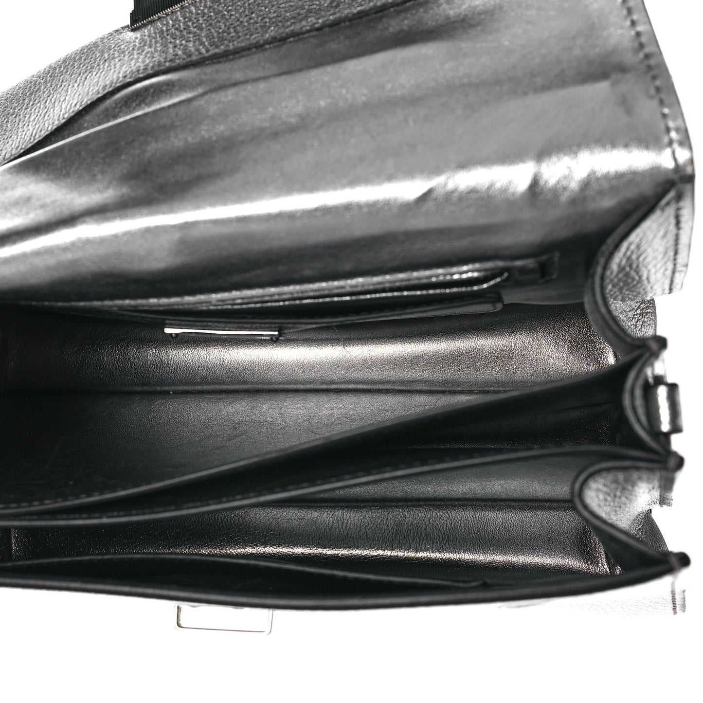 Goatskin Madras Top Handle Bag Silver