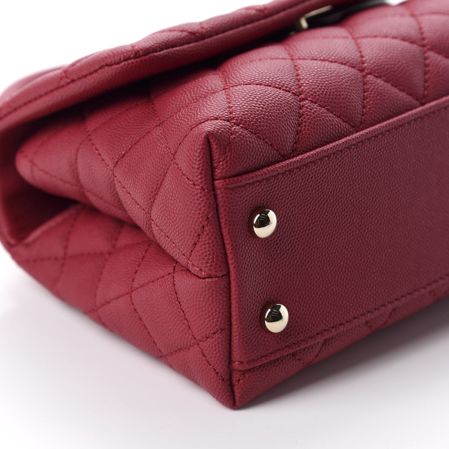 Caviar Quilted Mini Coco Handle Flap Fuchsia