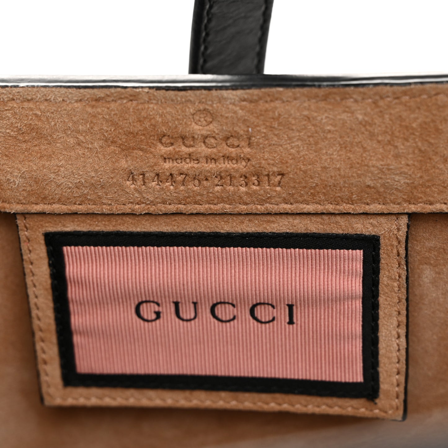 Calfskin GucciGhost Real Medium XL Tote Black Pink