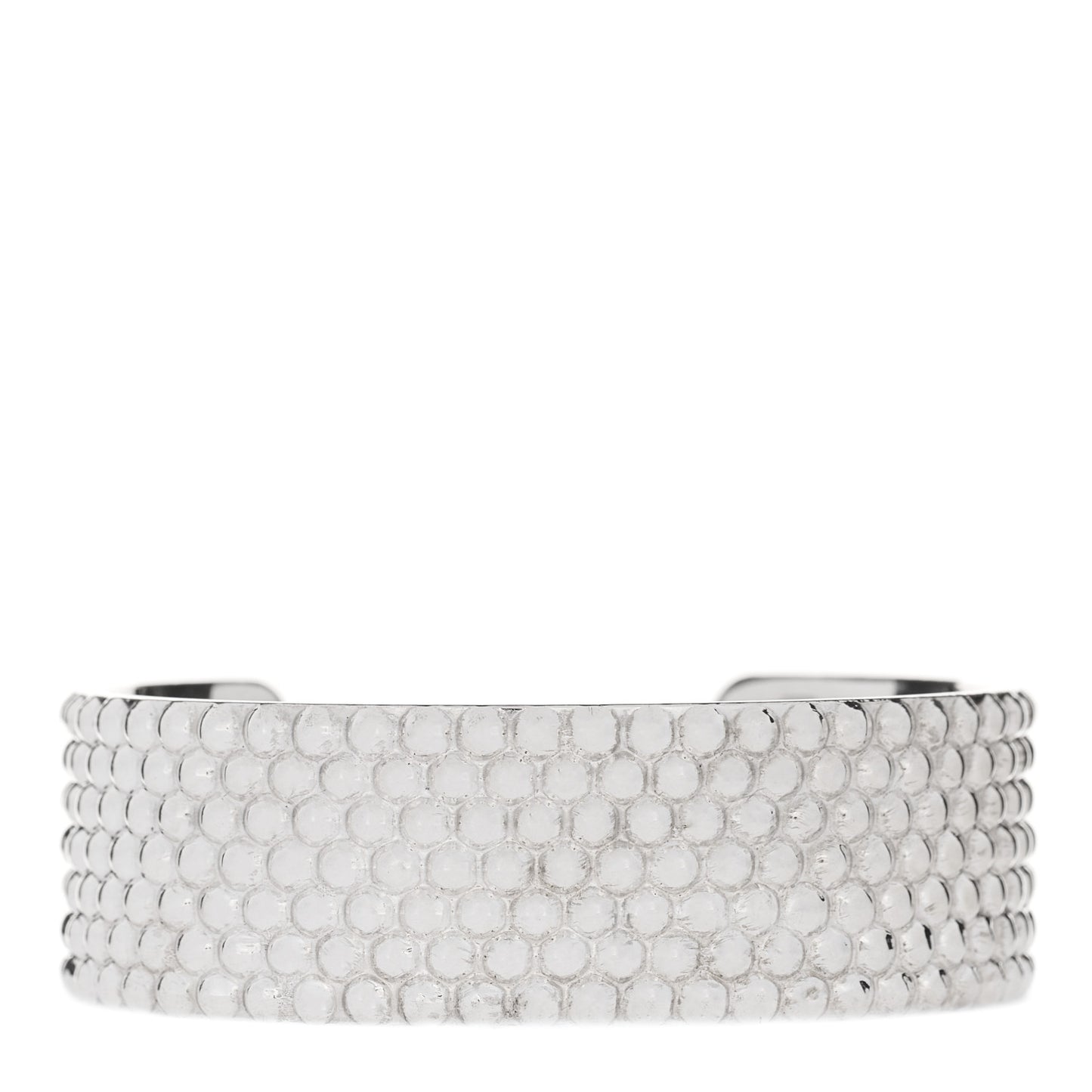 Sterling Silver Diamond Point Wide Cuff Bracelet