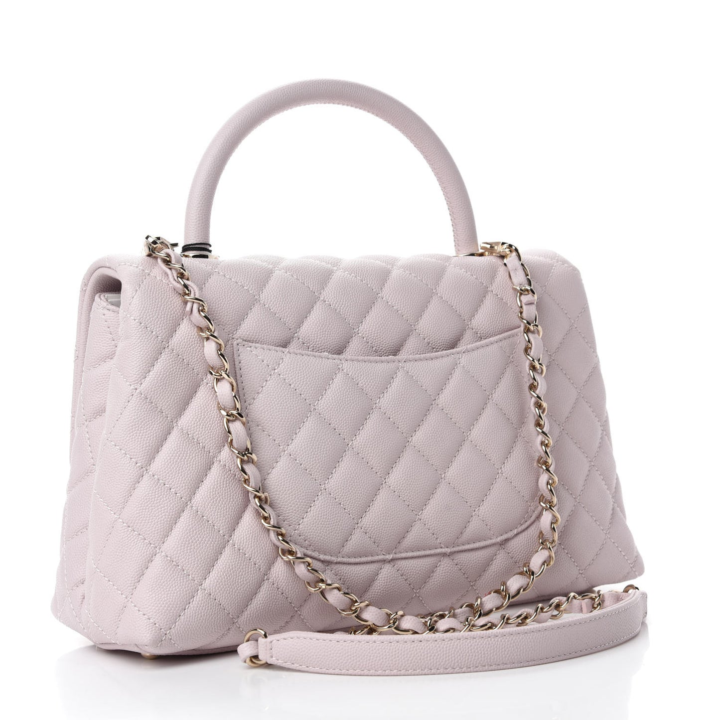 Caviar Quilted Small Coco Handle Flap Lilas Lilac