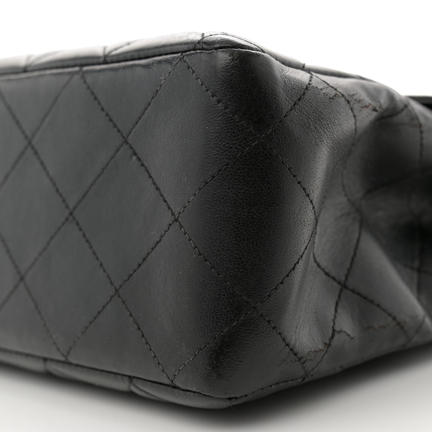 Lambskin Quilted Jumbo Single Flap Black