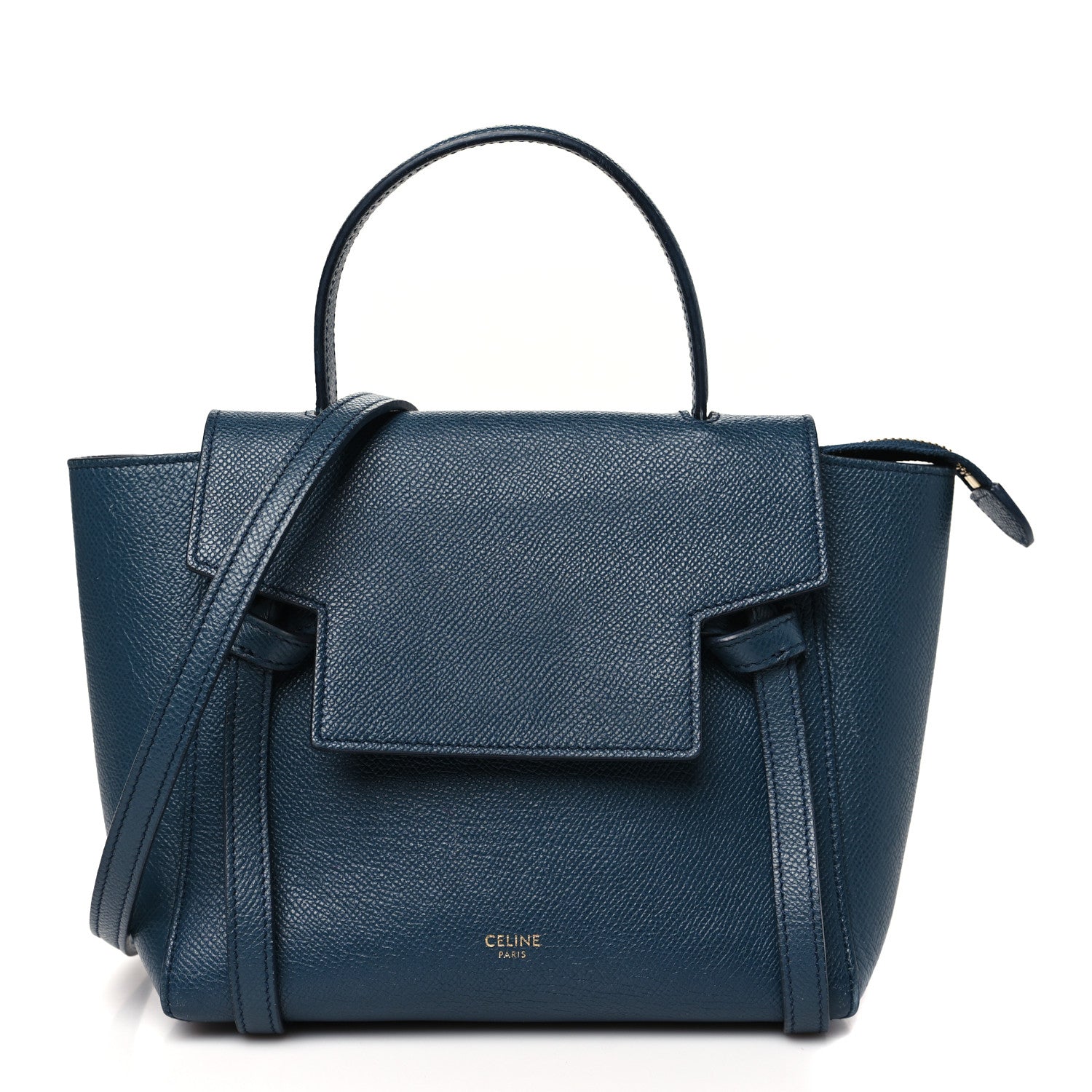 Celine Grained Calfskin Nano Belt Bag Abyss Blue 1748134