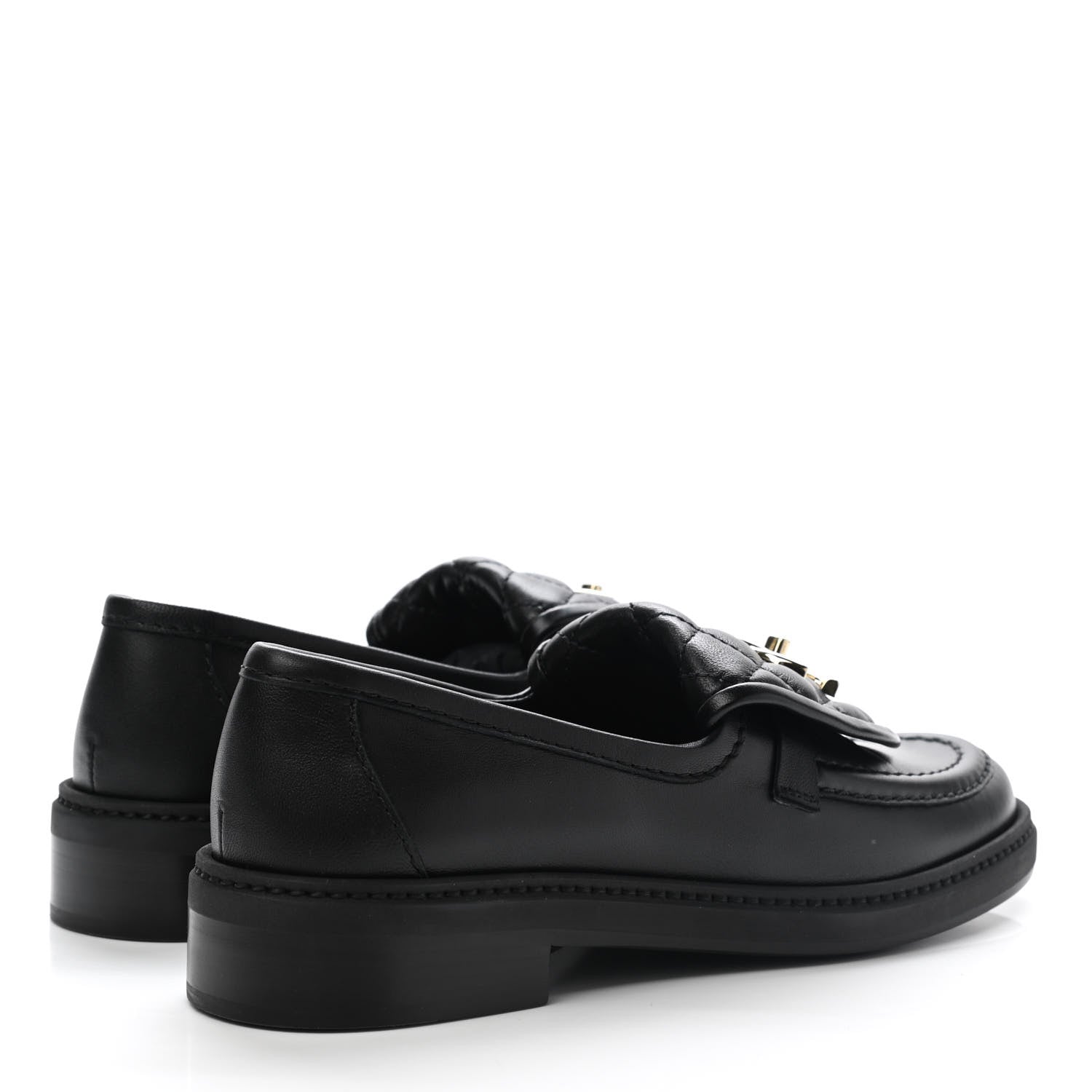 Chanel Lambskin Quilted CC Turnlock Loafers 35.5 Black 4 of 9