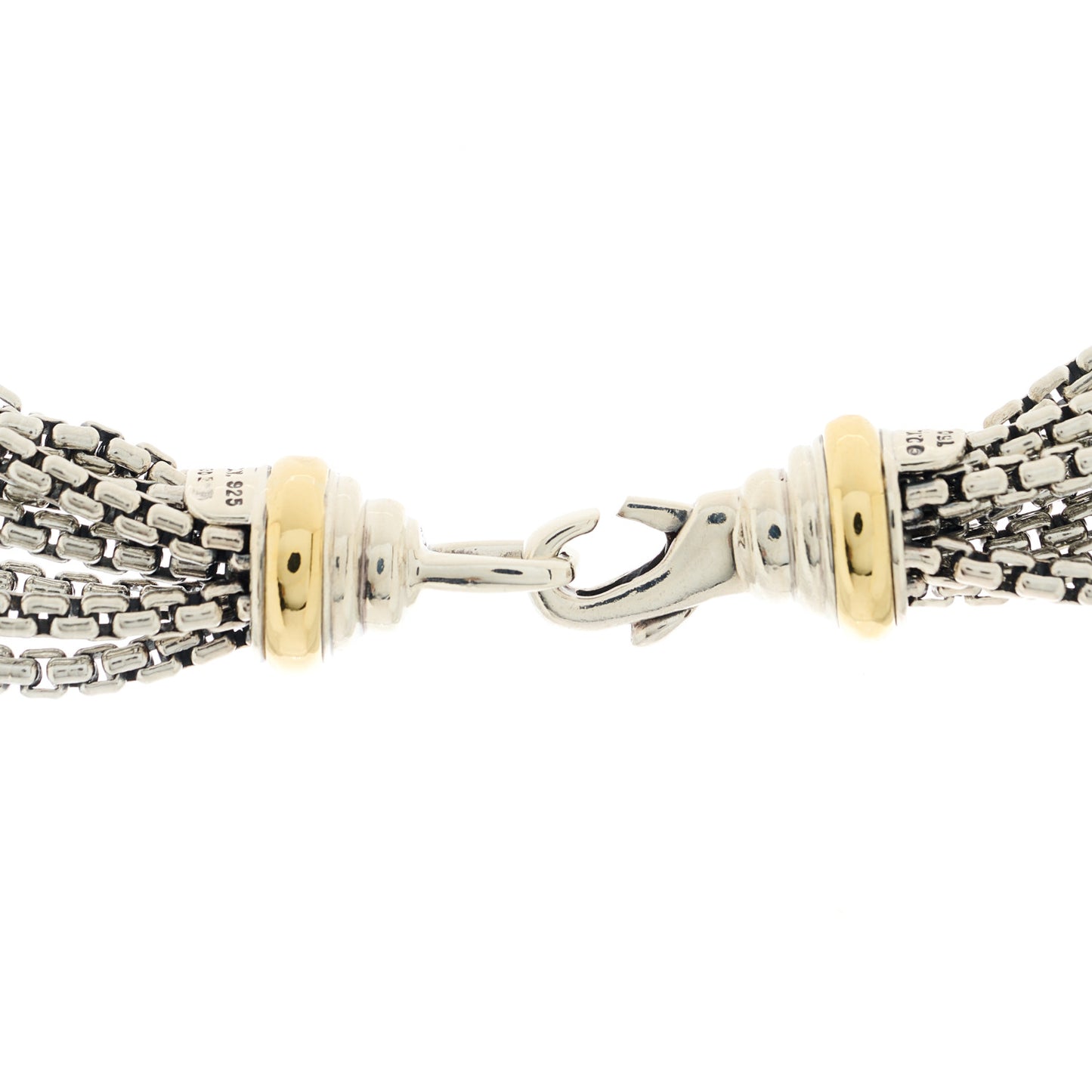 Sterling Silver 18 Yellow Gold Diamond Multi Strand Station Necklace