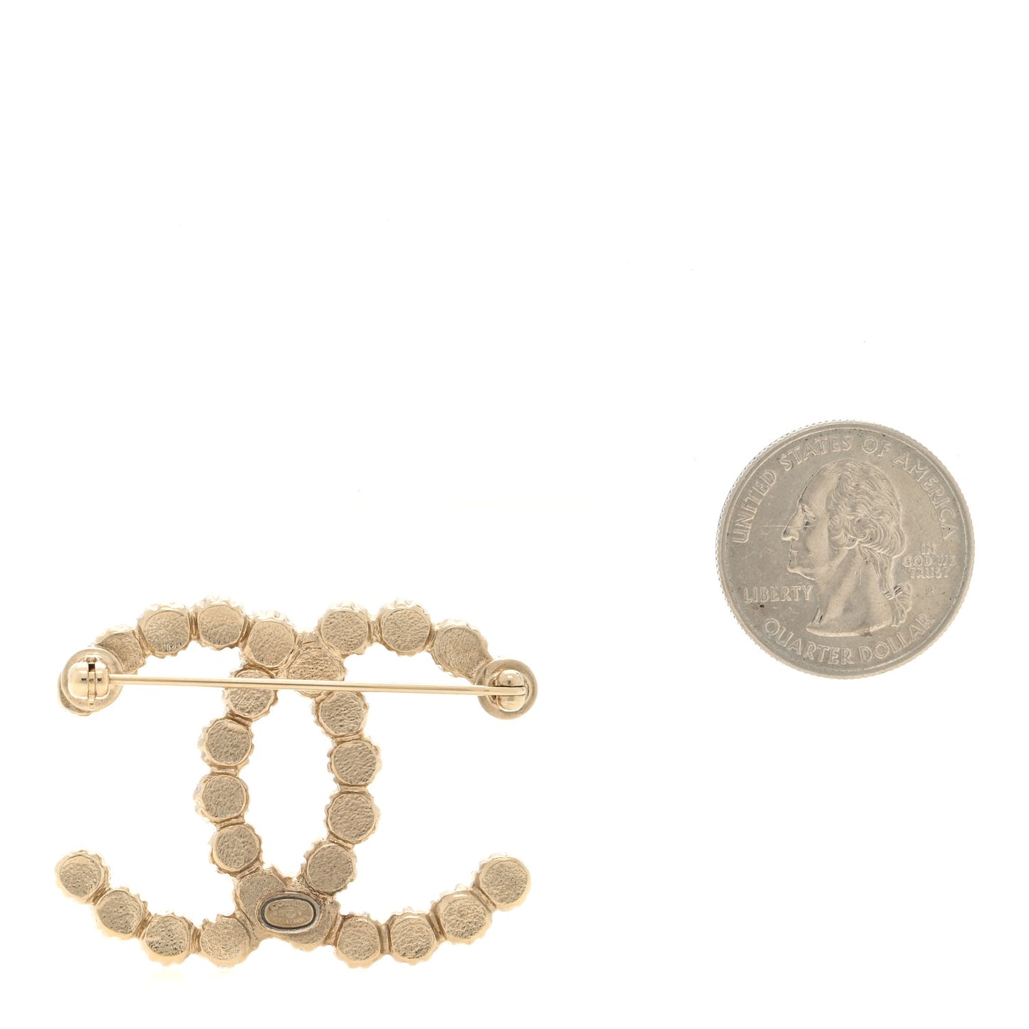 Pearl CC Brooch Gold