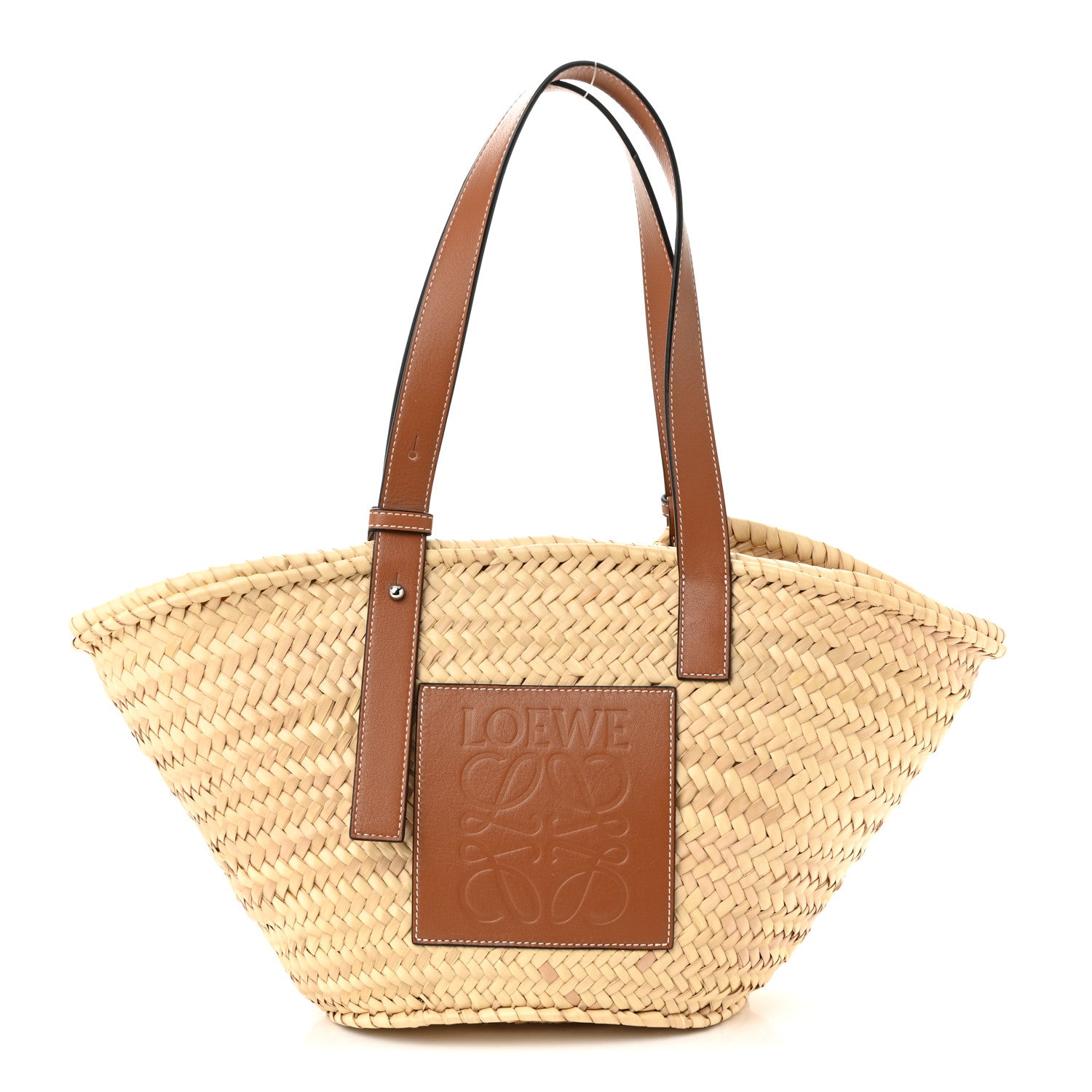 Loewe Raffia Basket Tote Bag Natural Tan 1831765 – FASHIONPHILE