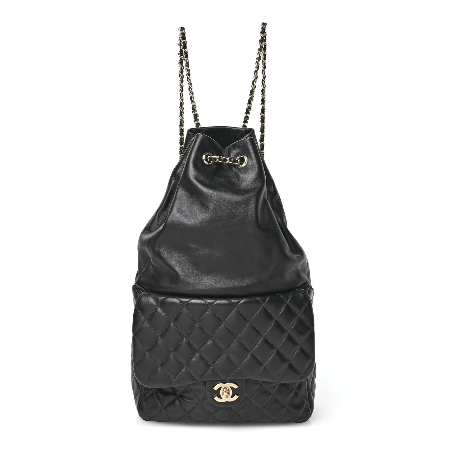 Lambskin Quilted Large In Seoul Backpack Black