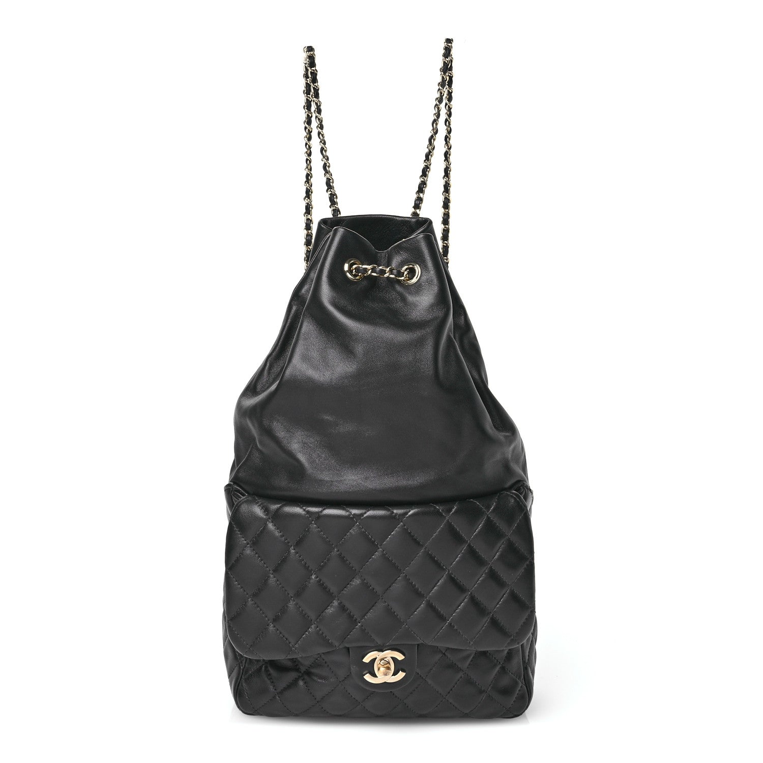 authentic chanel black quilted leather large backpack Chanel Lambskin Quilted Large In Seoul Backpack Black