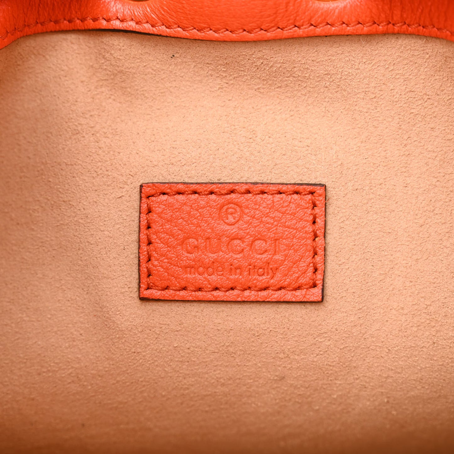 Softy Wonka Textured Dollar Calfskin Mini Diana Bucket Bag Deep Orange Spicy Cyclamin
