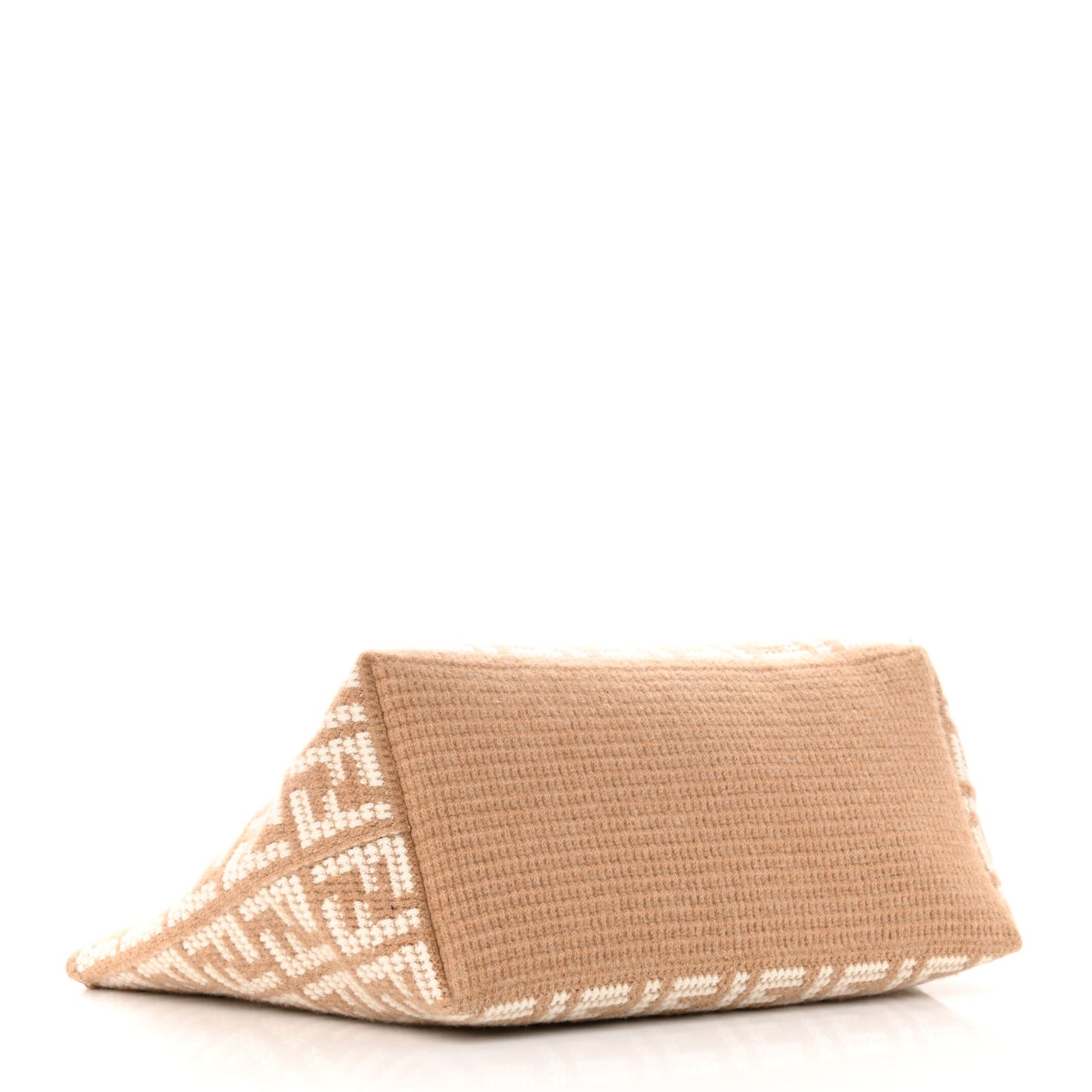 Cashmere Knit FF Large Shopper Tote Cammello