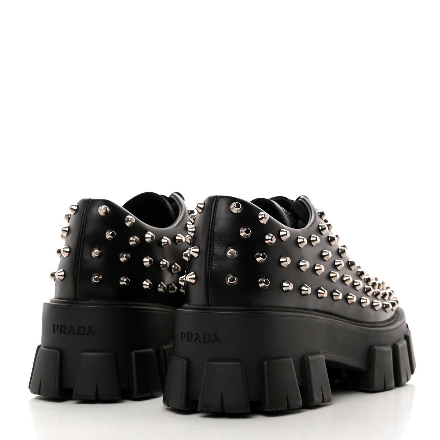 Spazzolato Rois Studded Lace Up Monolith 55mm Derby Loafers 36.5 Black