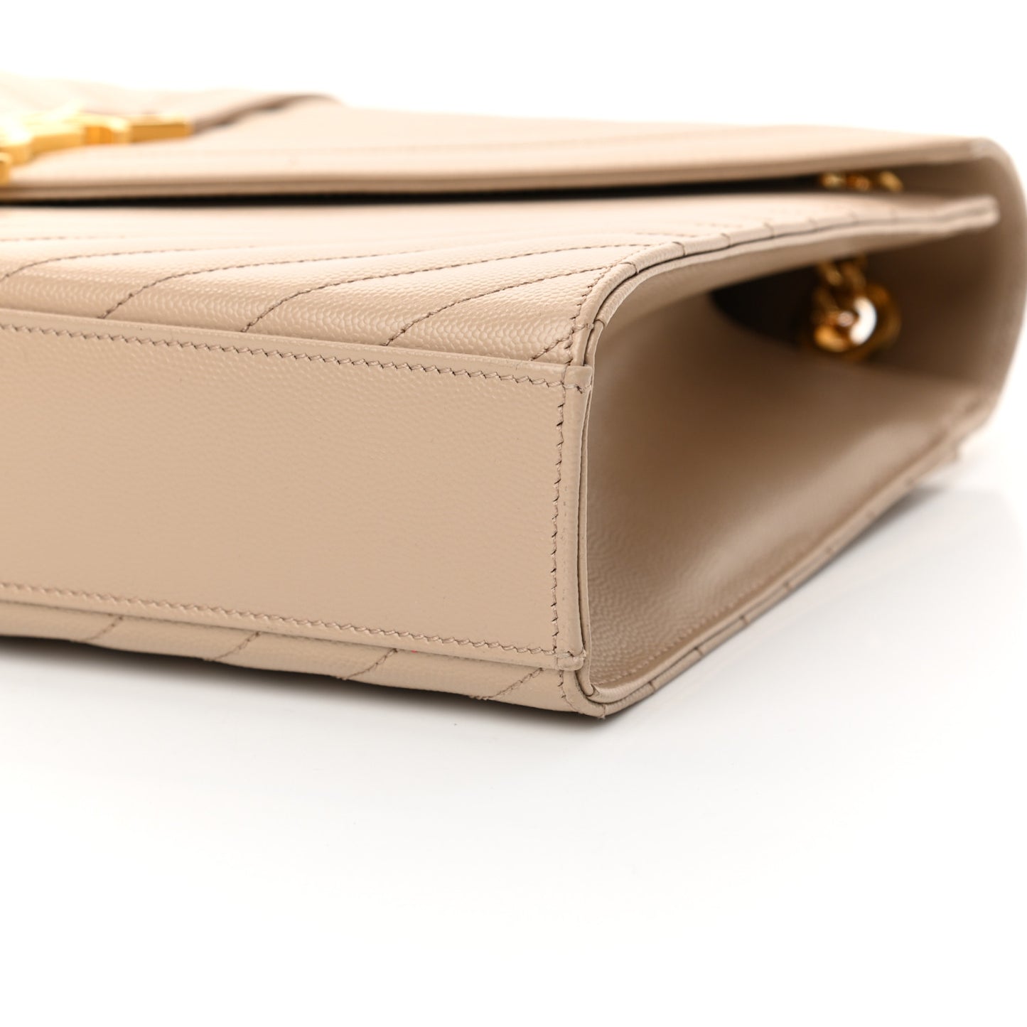 Grain De Poudre Matelasse Chevron Large Monogram Satchel Dark Beige