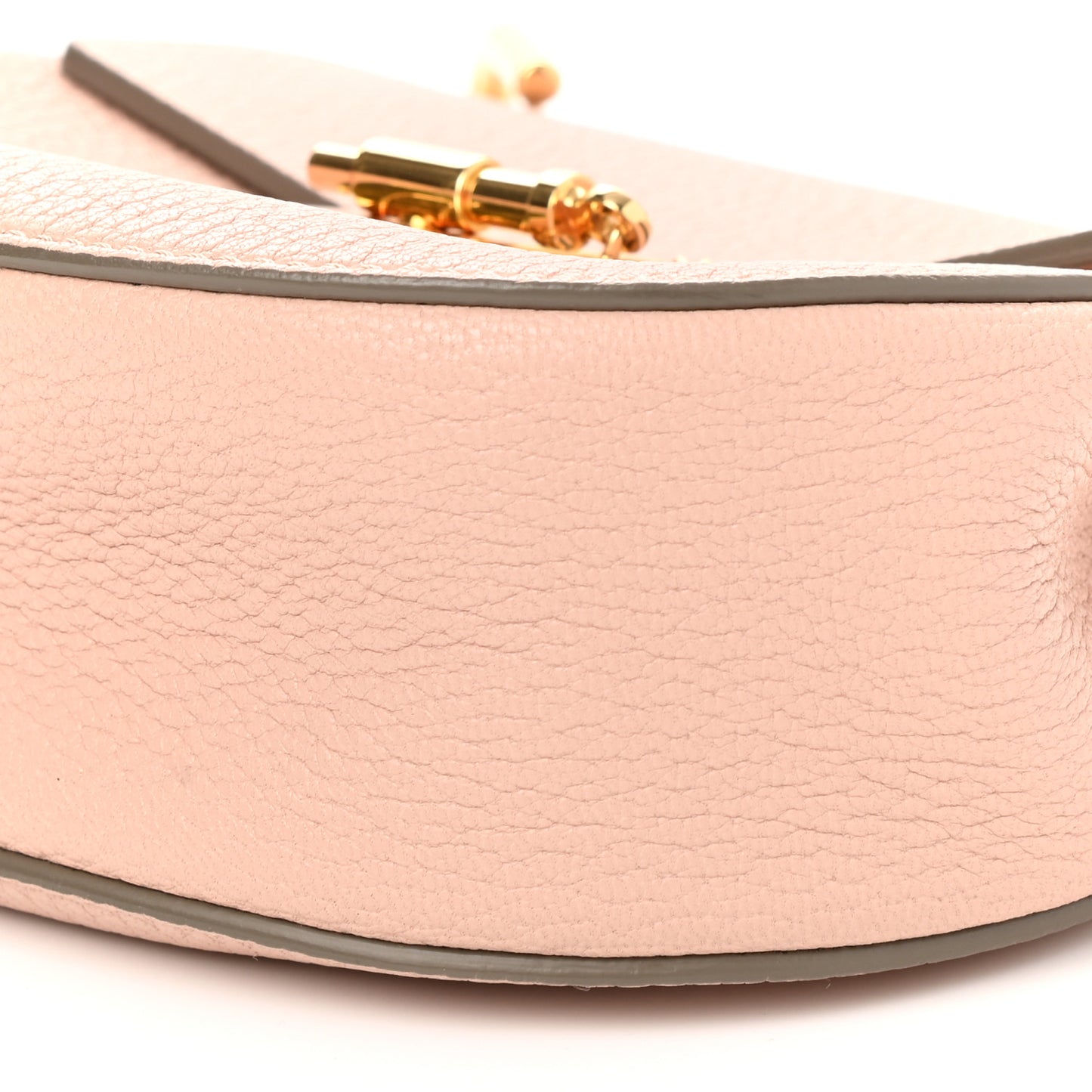 Grained Lambskin Mini Drew Shoulder Bag Cement Pink