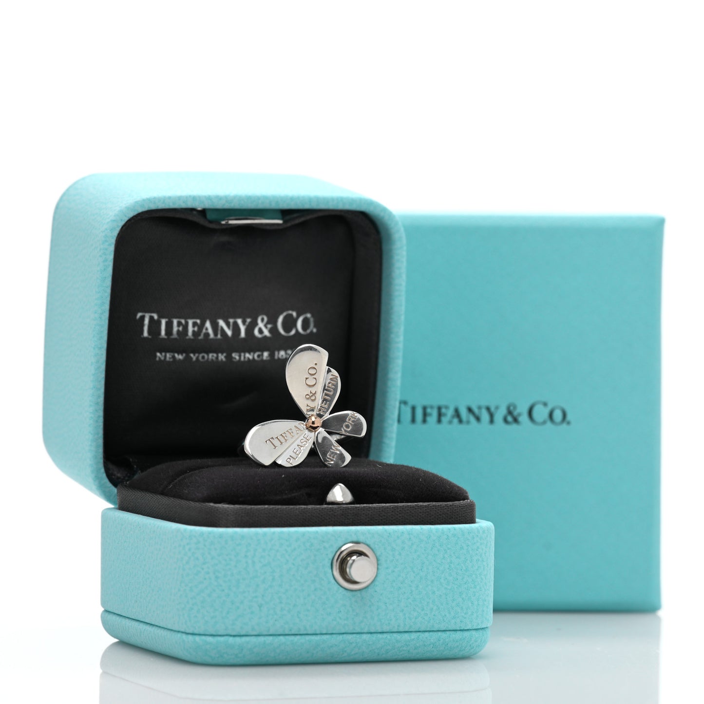 Sterling Silver 18K Rose Gold Return to Tiffany Love Bugs Butterfly Ring 49 5