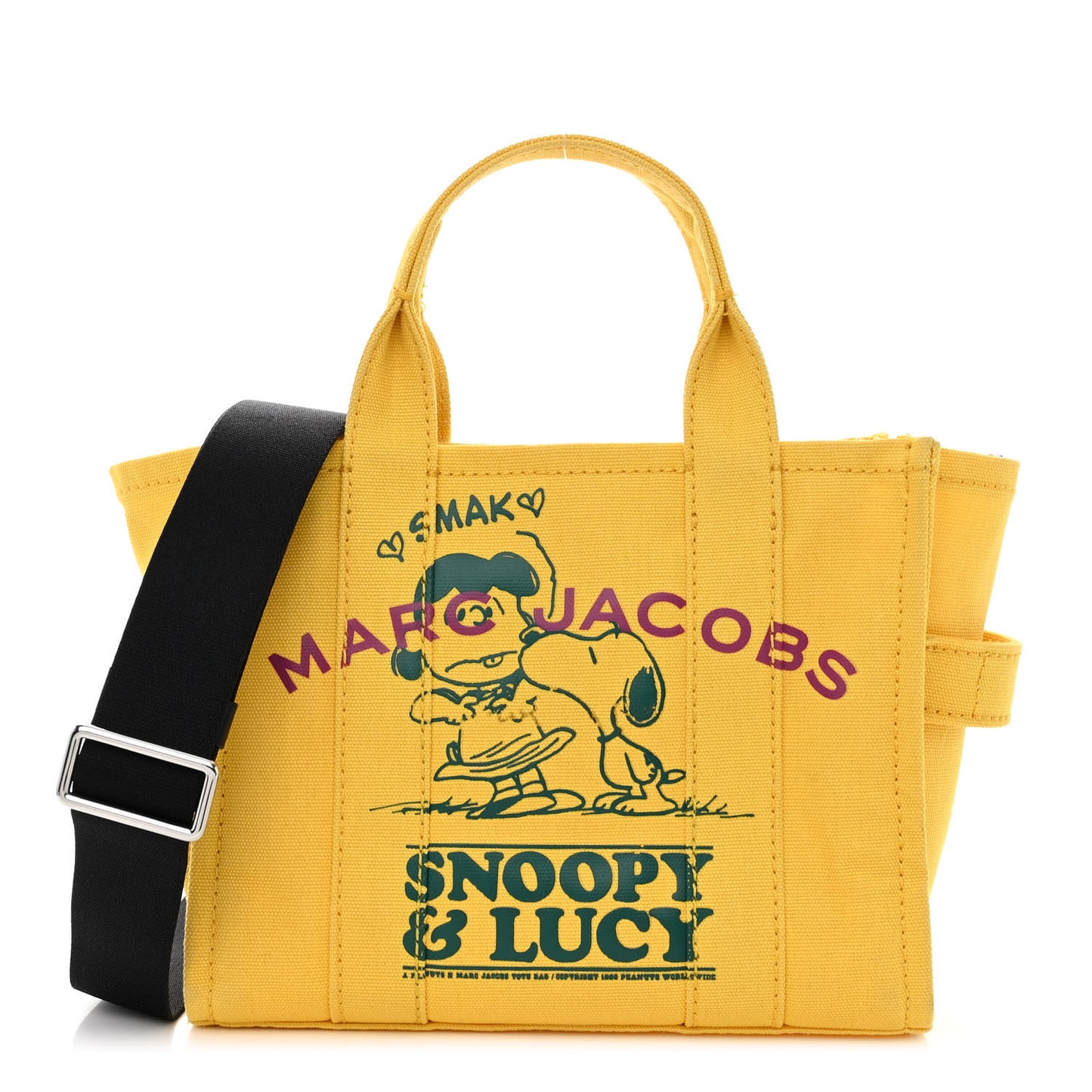 X PEANUTS Canvas The Snoopy Mini Tote Bag Yellow