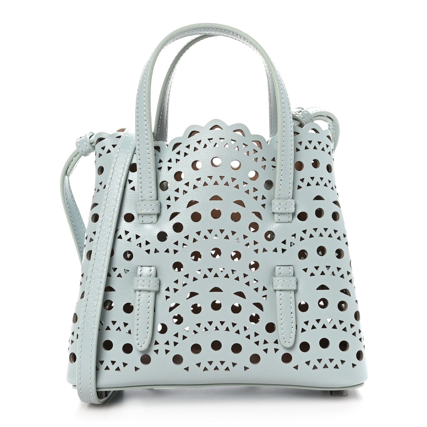 Calfskin Vienne Wave Mina 16 Bag Gris Vert
