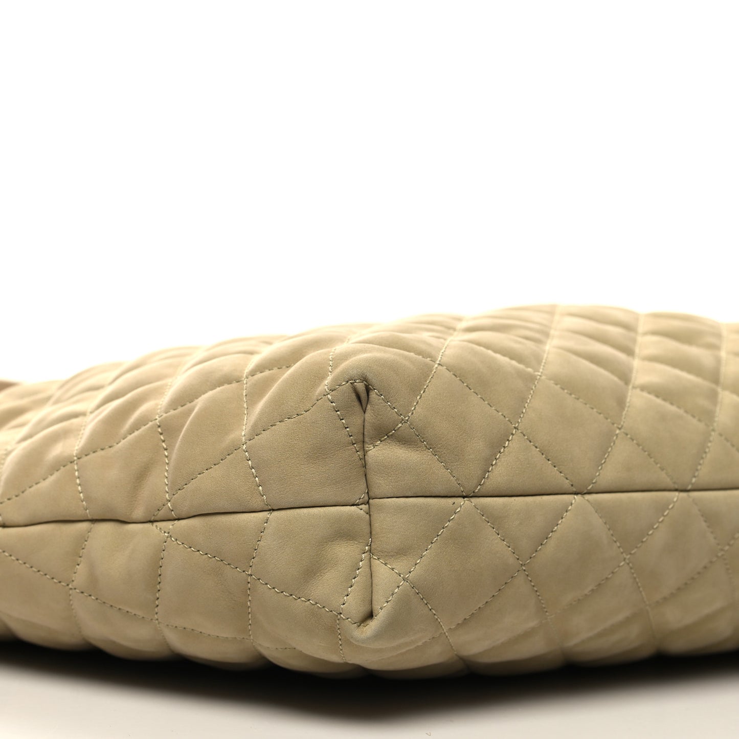 Nubuck Suede Quilted Maxi Icare Shopping Tote Beige
