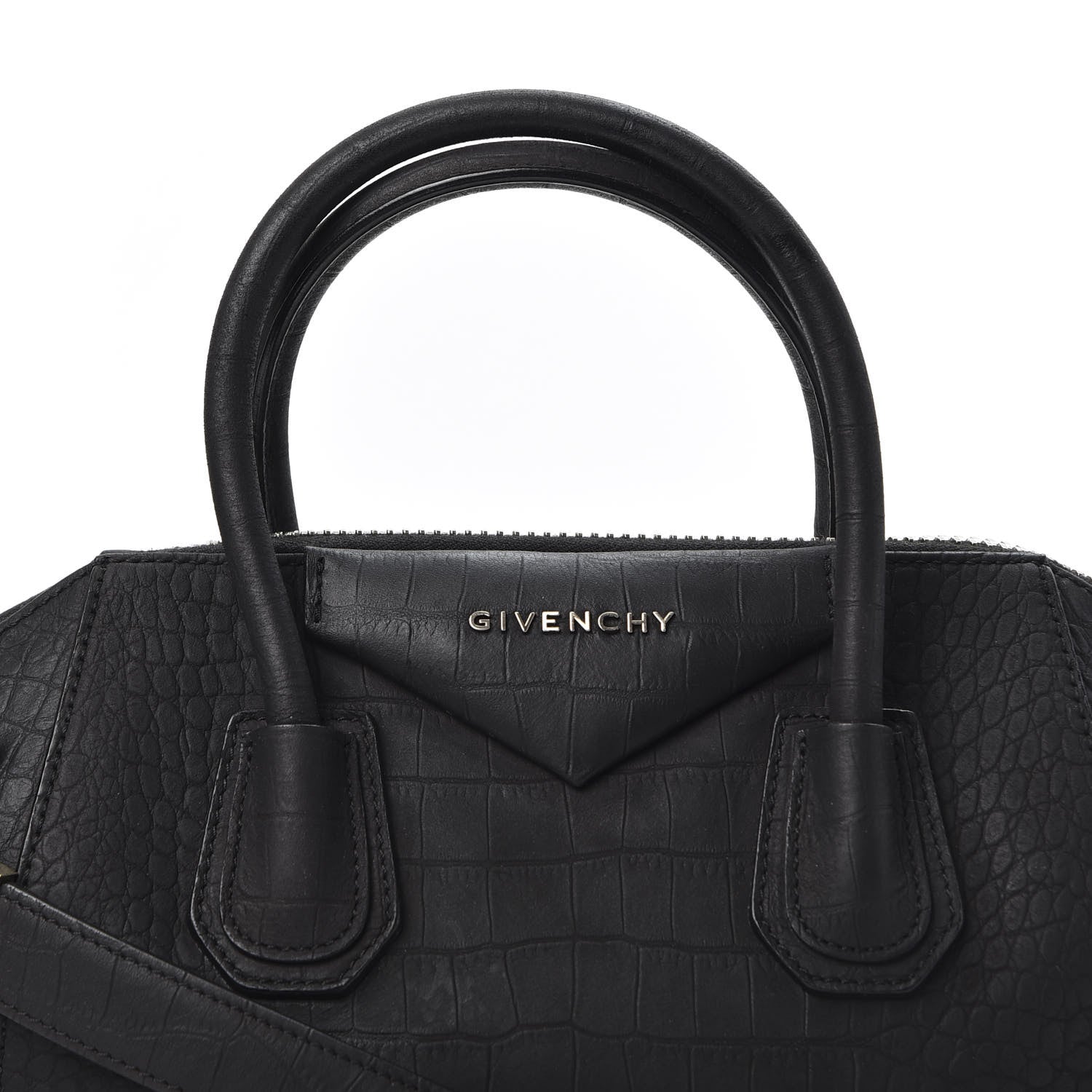Givenchy Nubuck Crocodile Embossed Medium Antigona Black 9 of 9