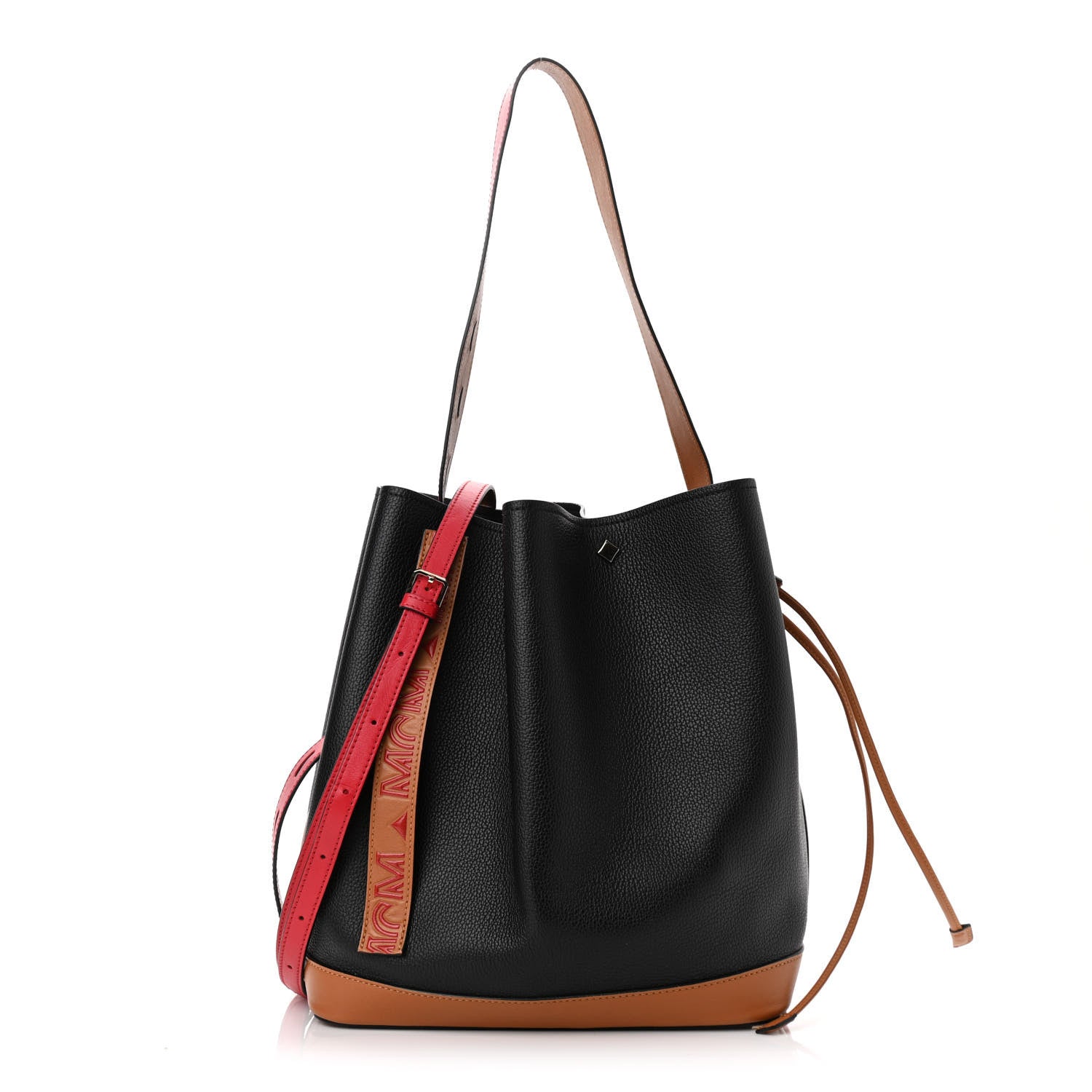 MCM Goatskin Medium Milano Drawstring Bag Black 1 of 9