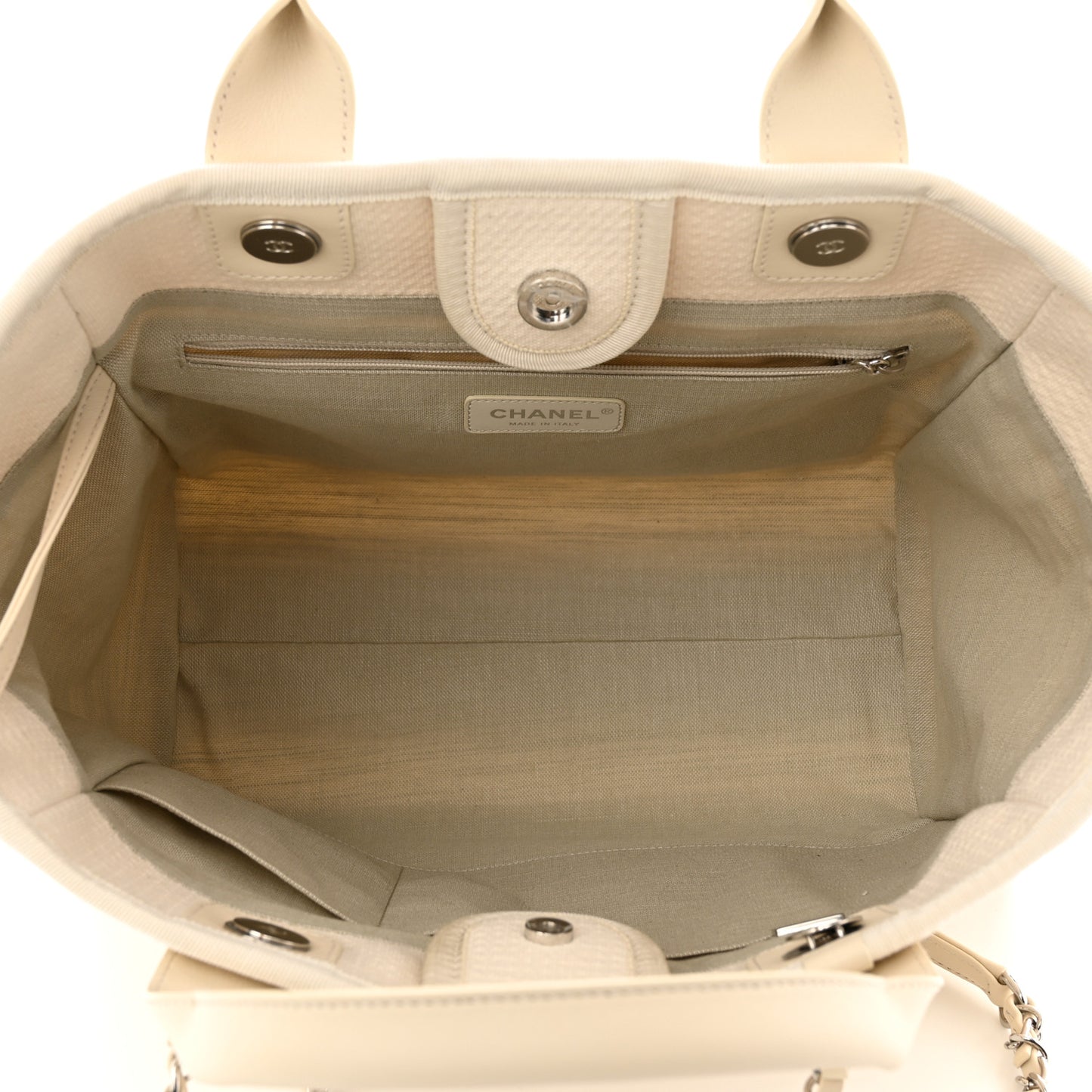 Mixed Fibers Small Deauville Tote White