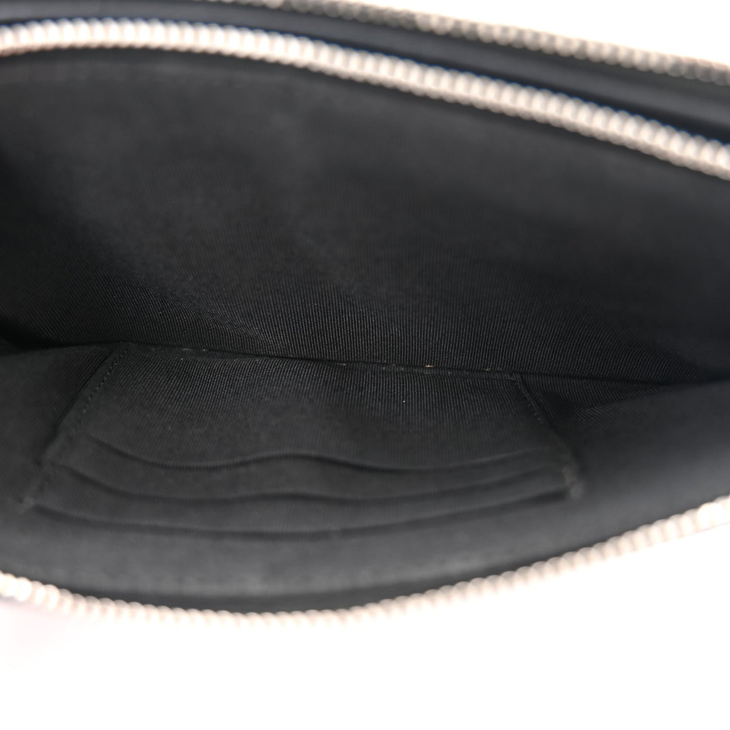 Iridescent Caviar Quilted Small Clutch With Chain Black
