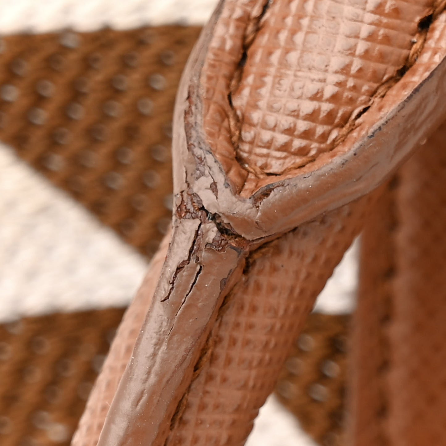 Jacquard Saffiano Triangolo Symbole Embroidered Mini Galleria Double Zip Tote Tabacco Talco