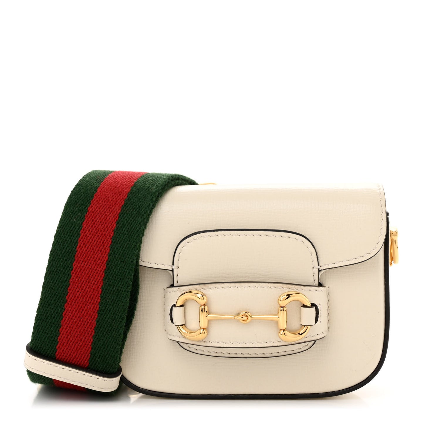 Azalea Calfskin Web Horsebit 1955 Wallet On Strap Mystic White