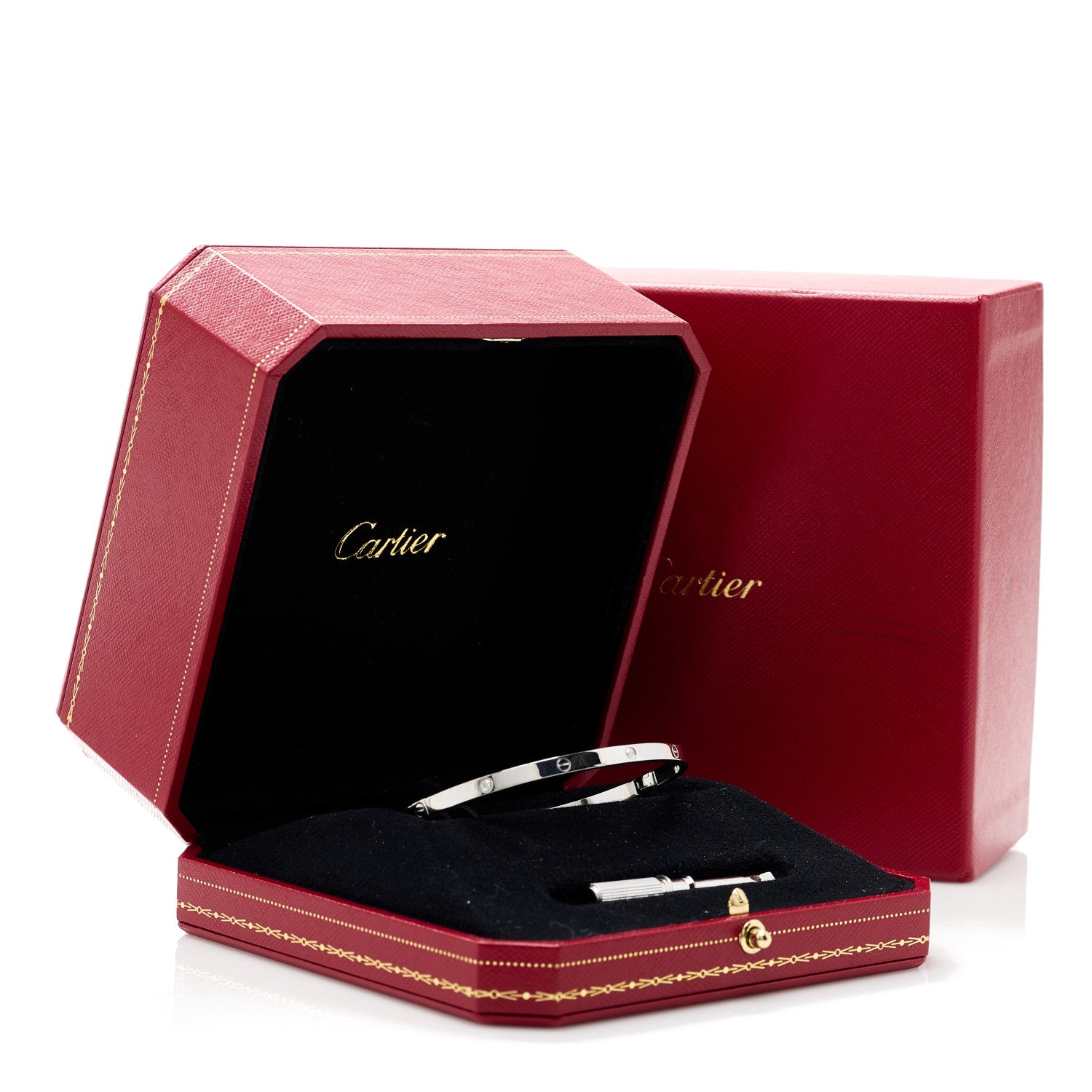 Cartier 18K White Gold 6 Diamond Small LOVE Bracelet 19 8 of 8