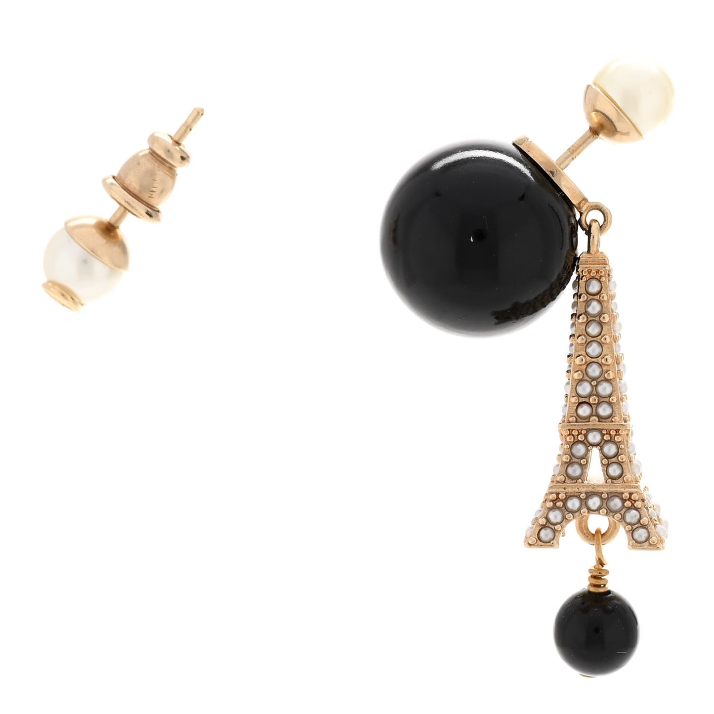 Pearl Eiffel Tribal Earrings Black