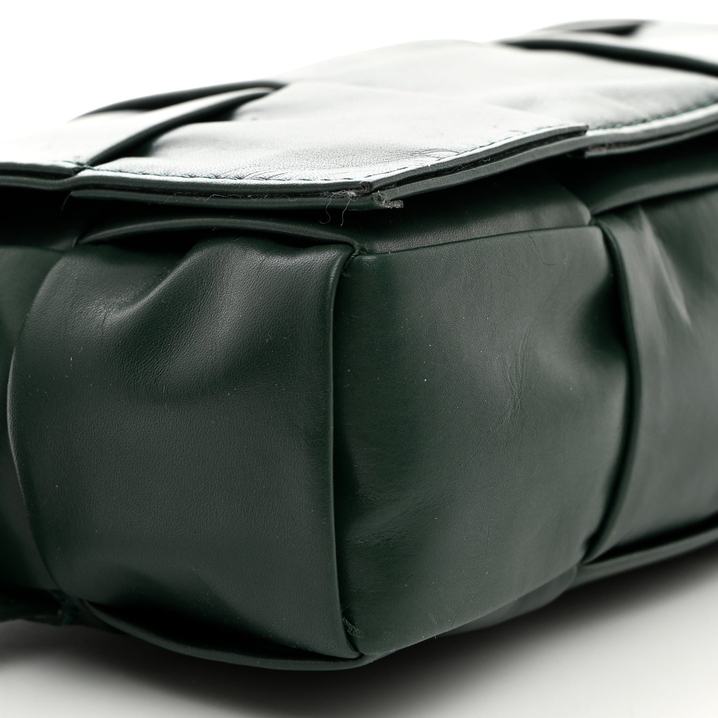 Paper Calfskin Intrecciato Cassette Belt Bag Raintree