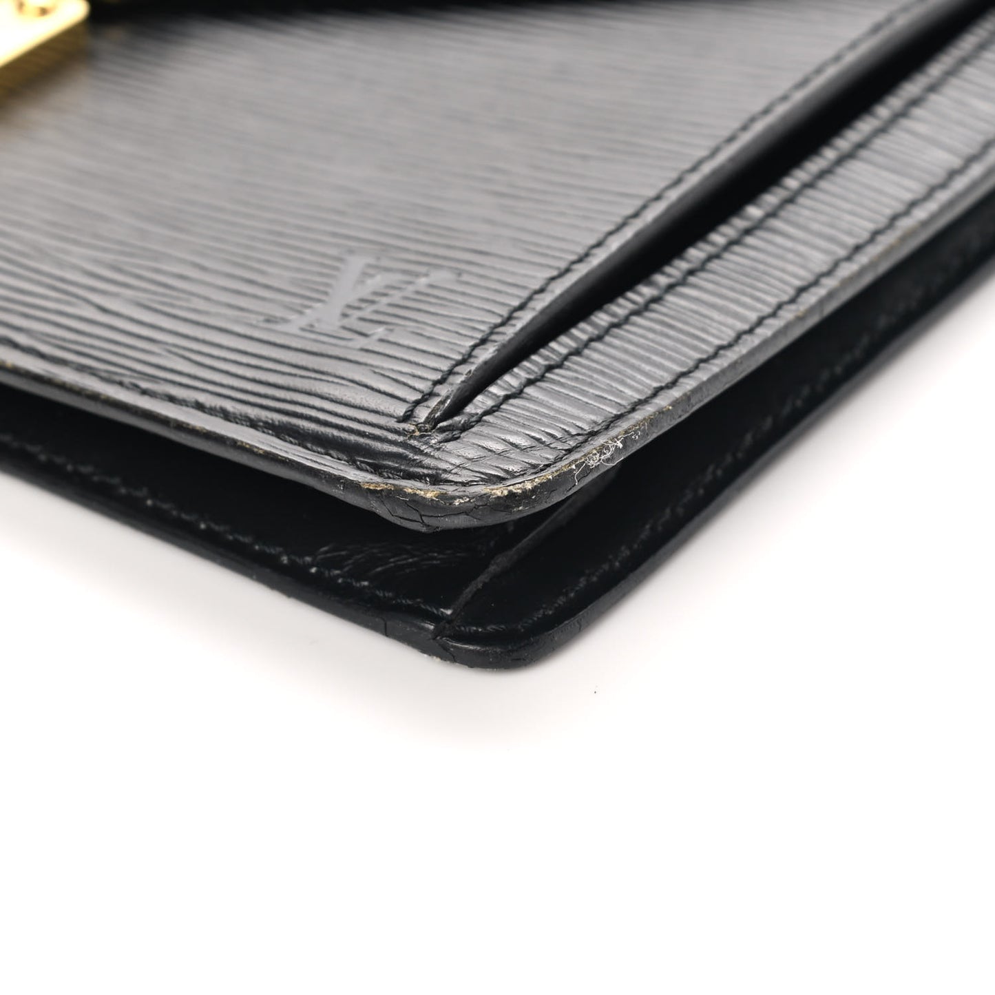 Epi Pochette Sellier Dragonne Clutch Black