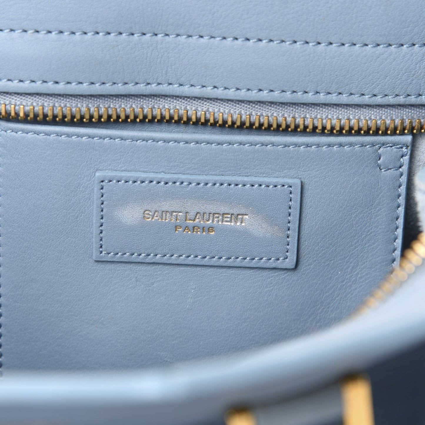 Calfskin Small Classic Y Cabas Blue Glacier