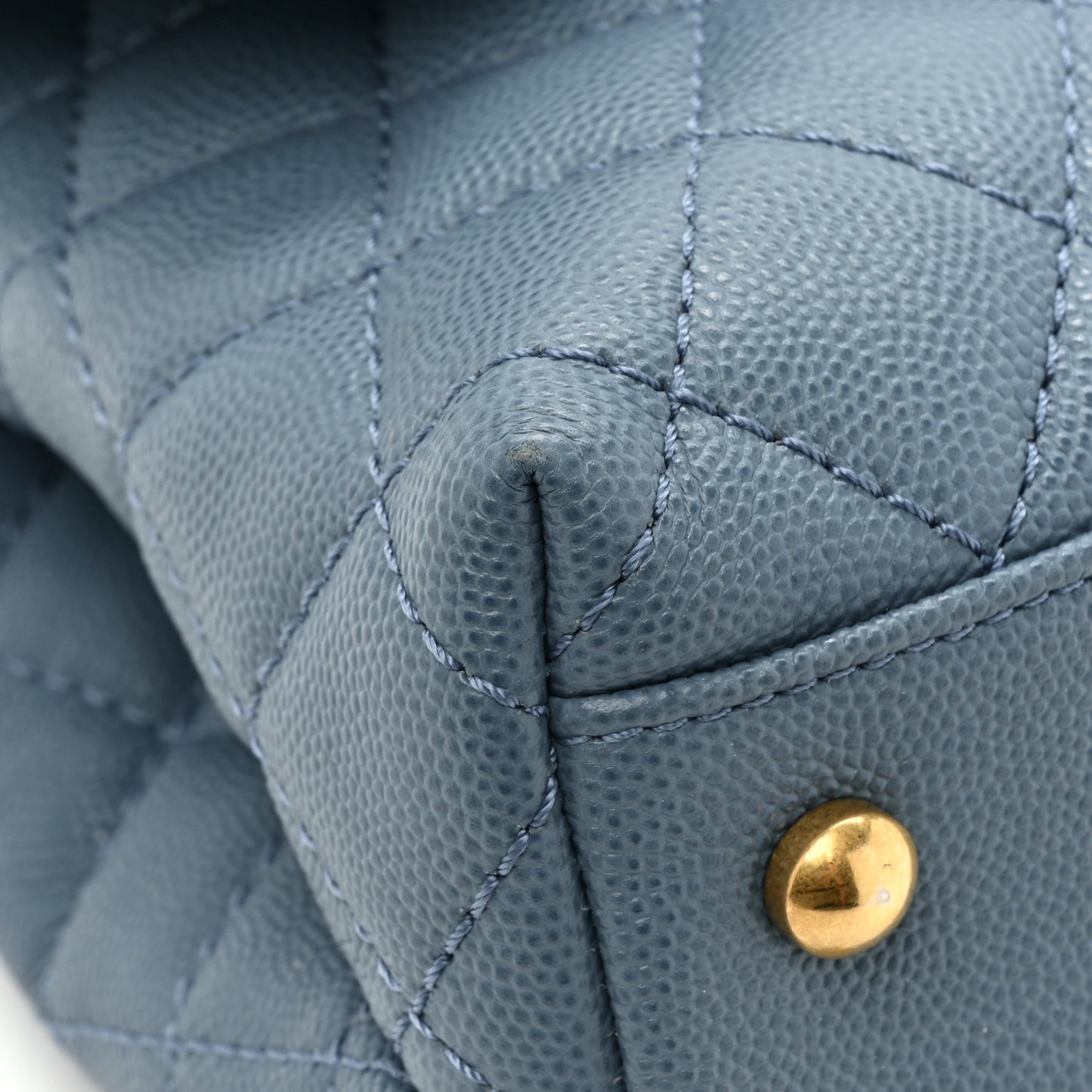 Caviar Quilted Mini Coco Handle Flap Blue