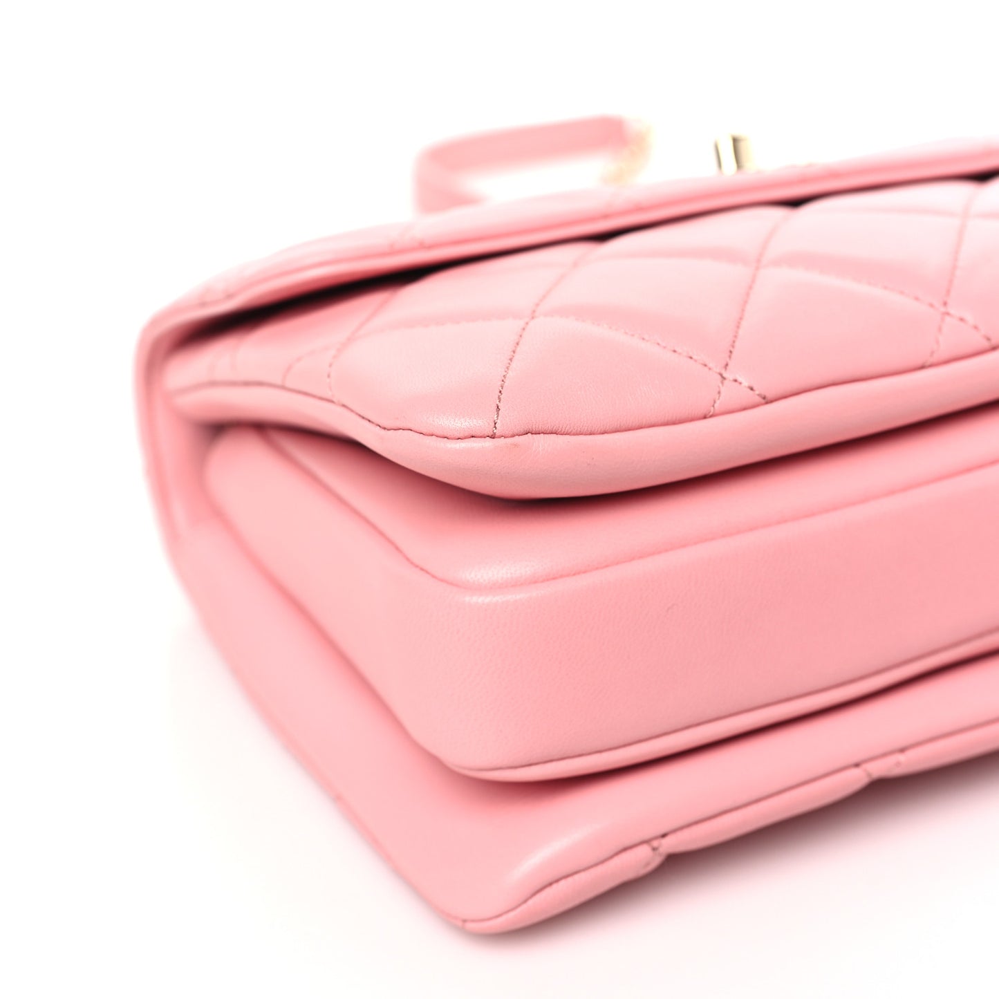 Lambskin Quilted Small Trendy CC Flap Dual Handle Bag Pink